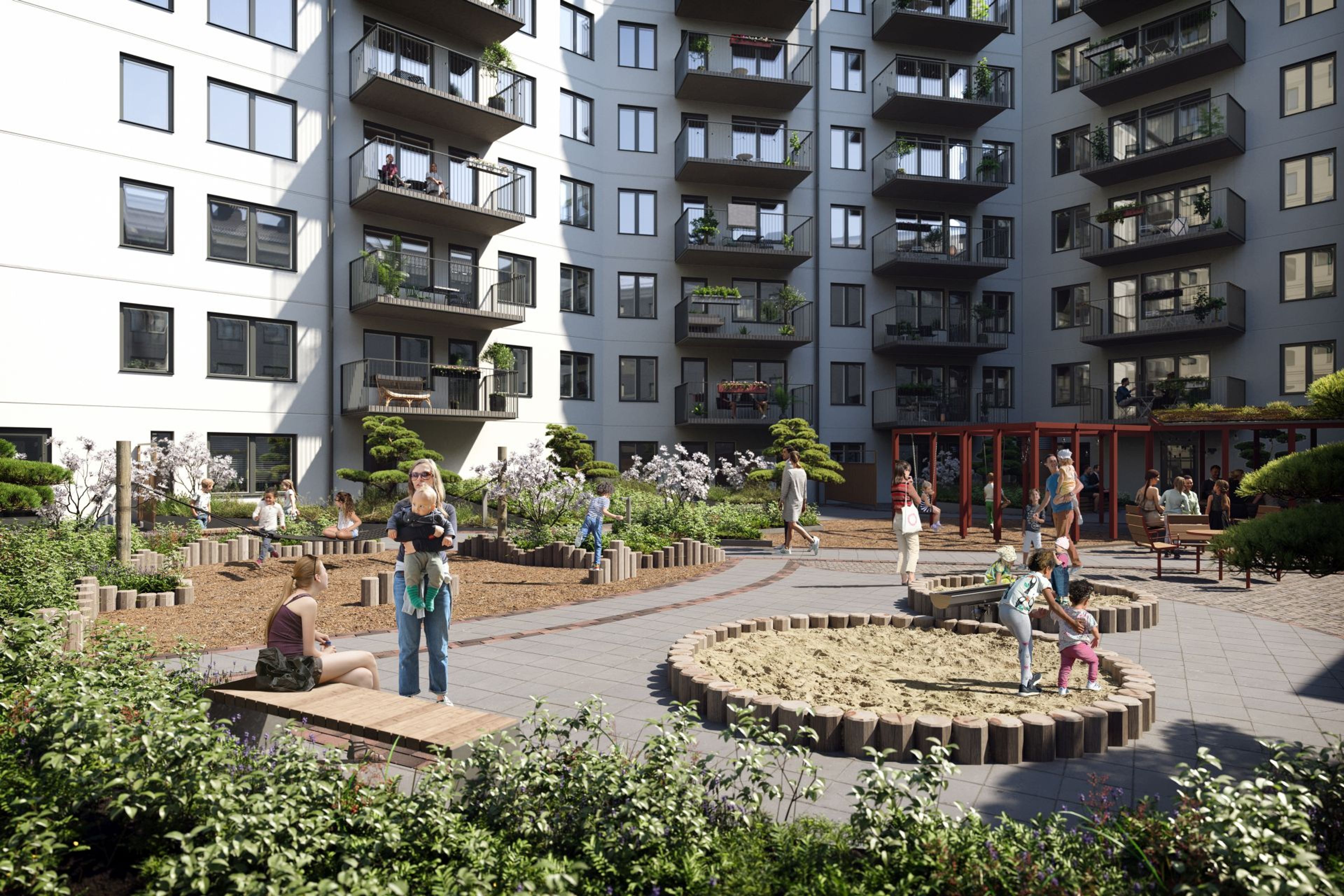 Explora Södra Änggården Göteborg - innergård