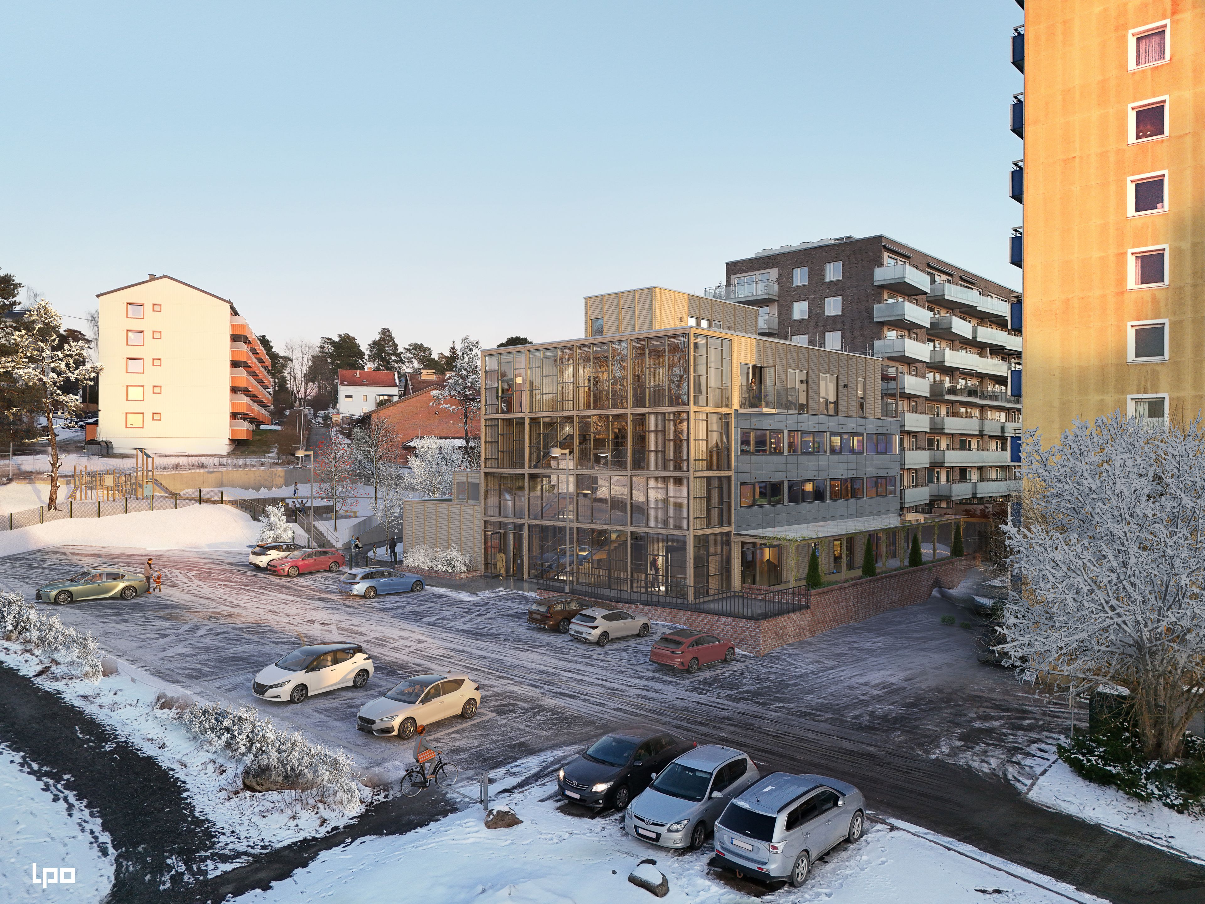 Illustrasjon av fasade på Haakon Tveters vei 88
