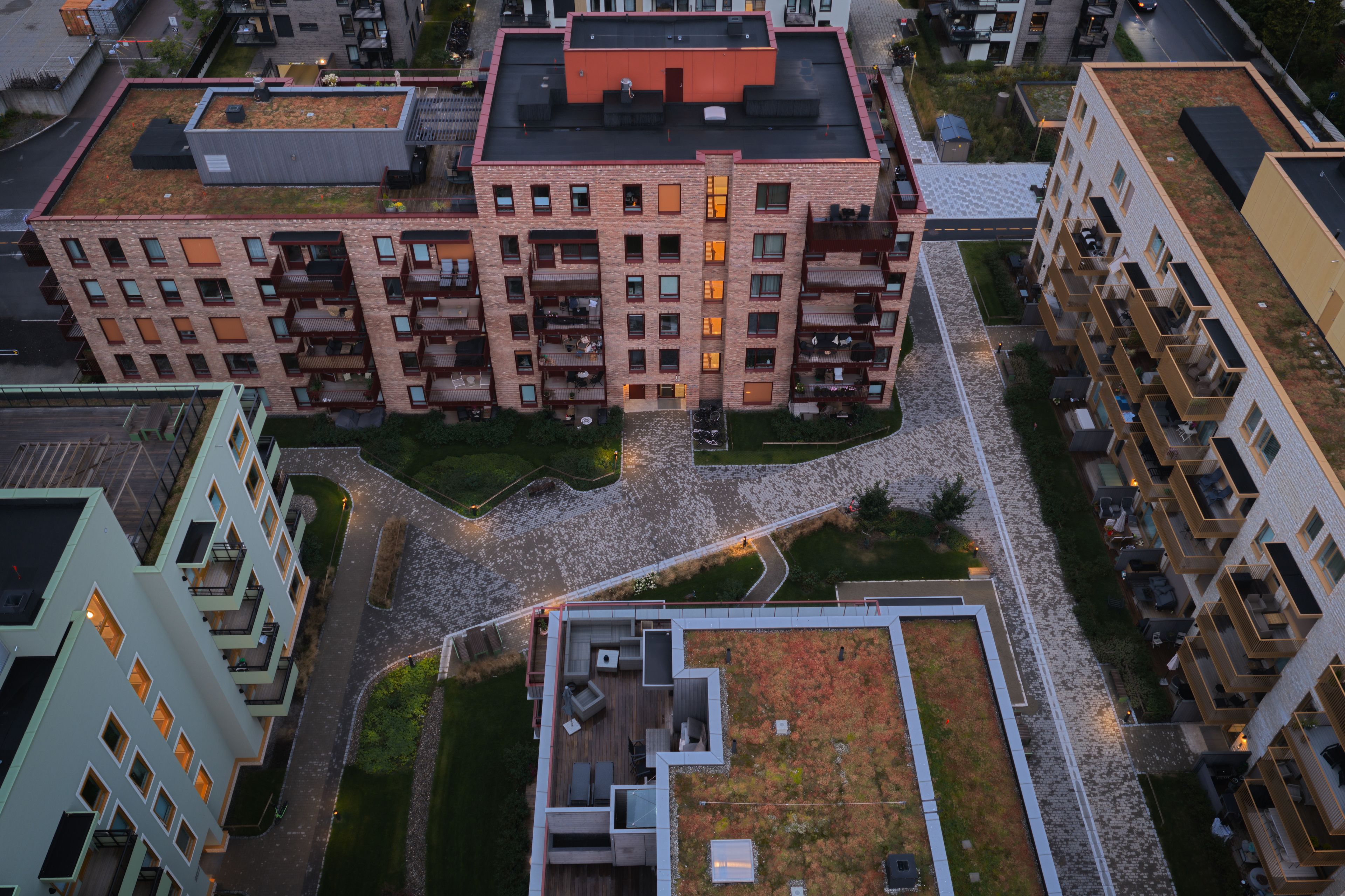 Foto av oversikt over boligprosjektet Parsellen, i Kvarteret.