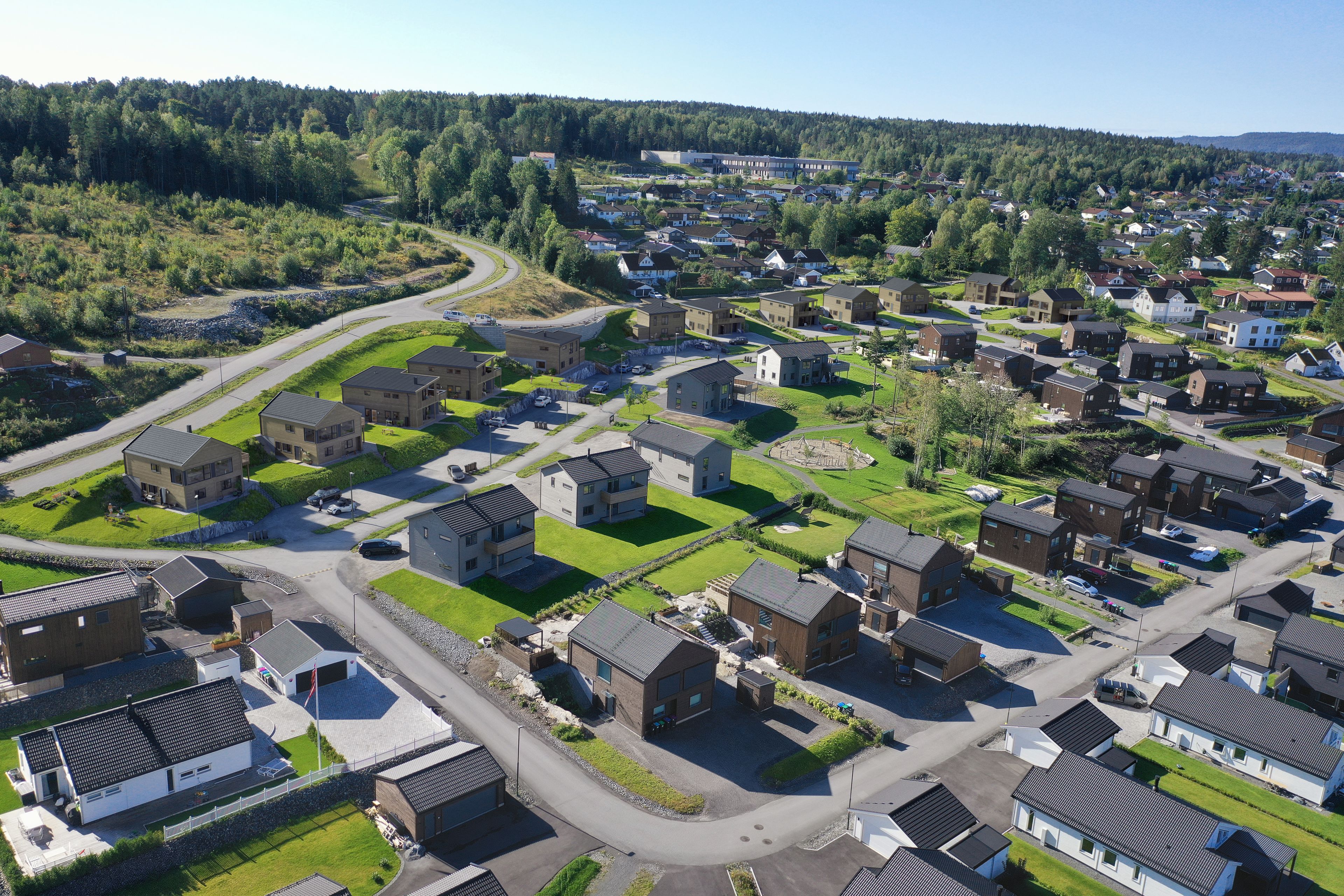Oversiktsillustrasjon av eneboligene på Engetoppen