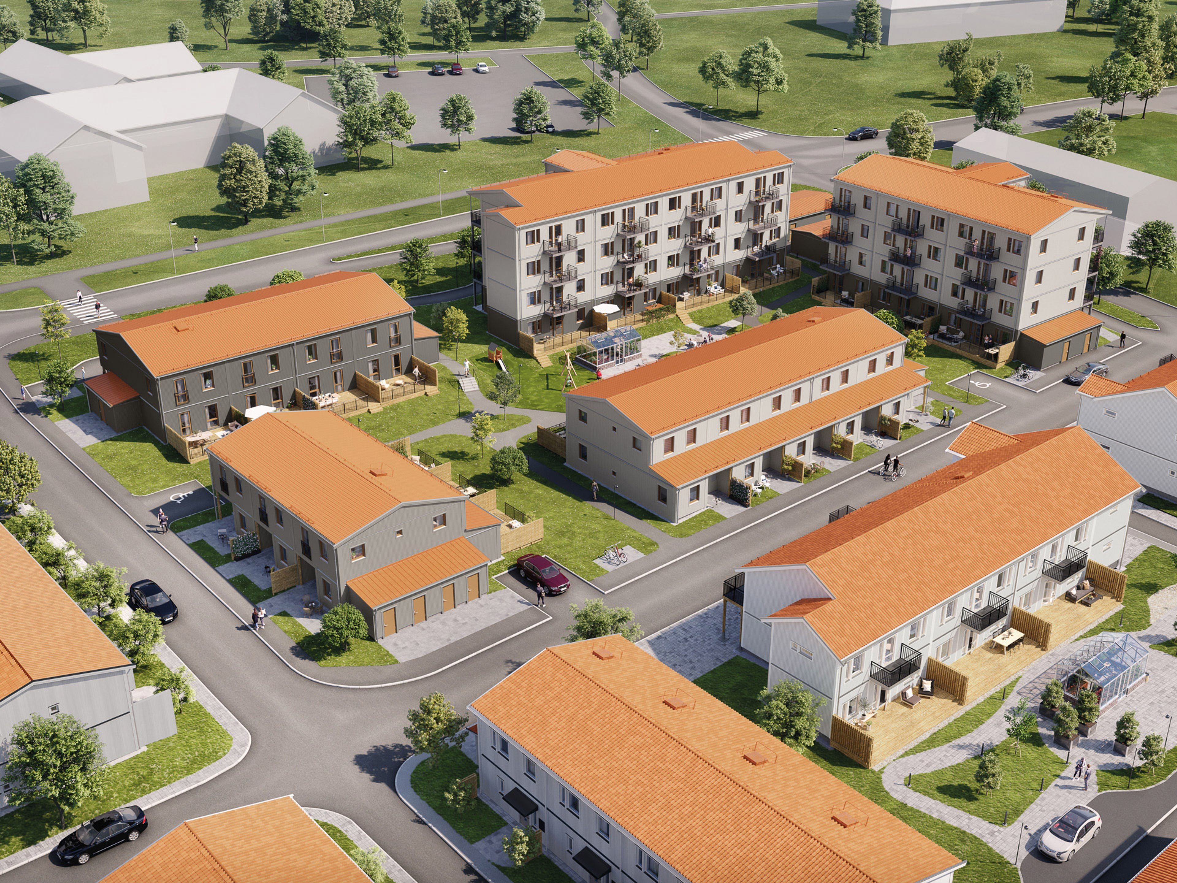 Översiktsbild över bostadsområdet
