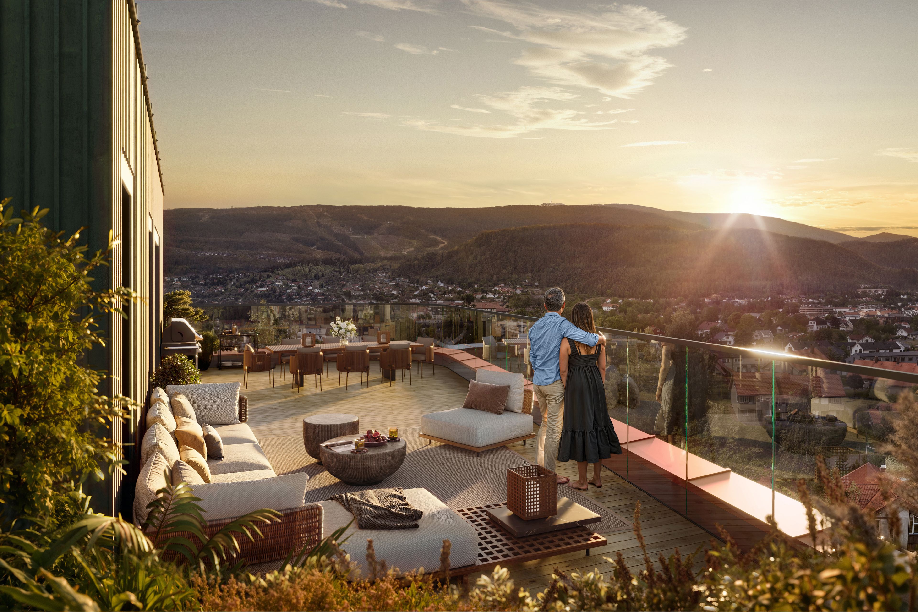 Illustrasjon av terrasse med utsikt, Stertebakke Terrasse