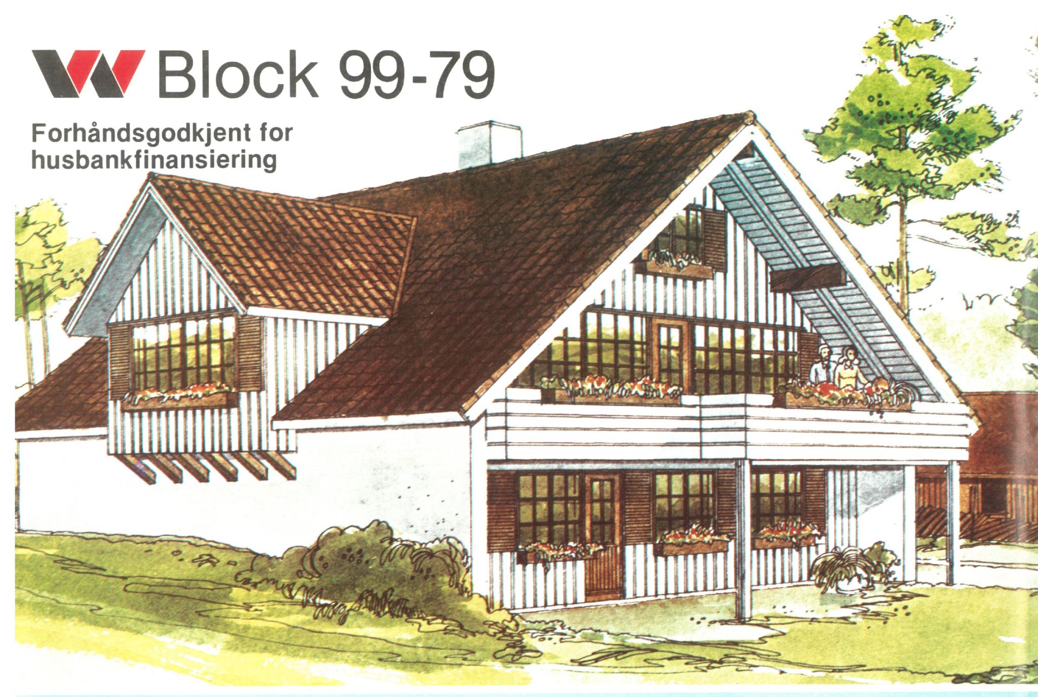 Bilde av en eldre reklame for husmodellen Block 99-79.