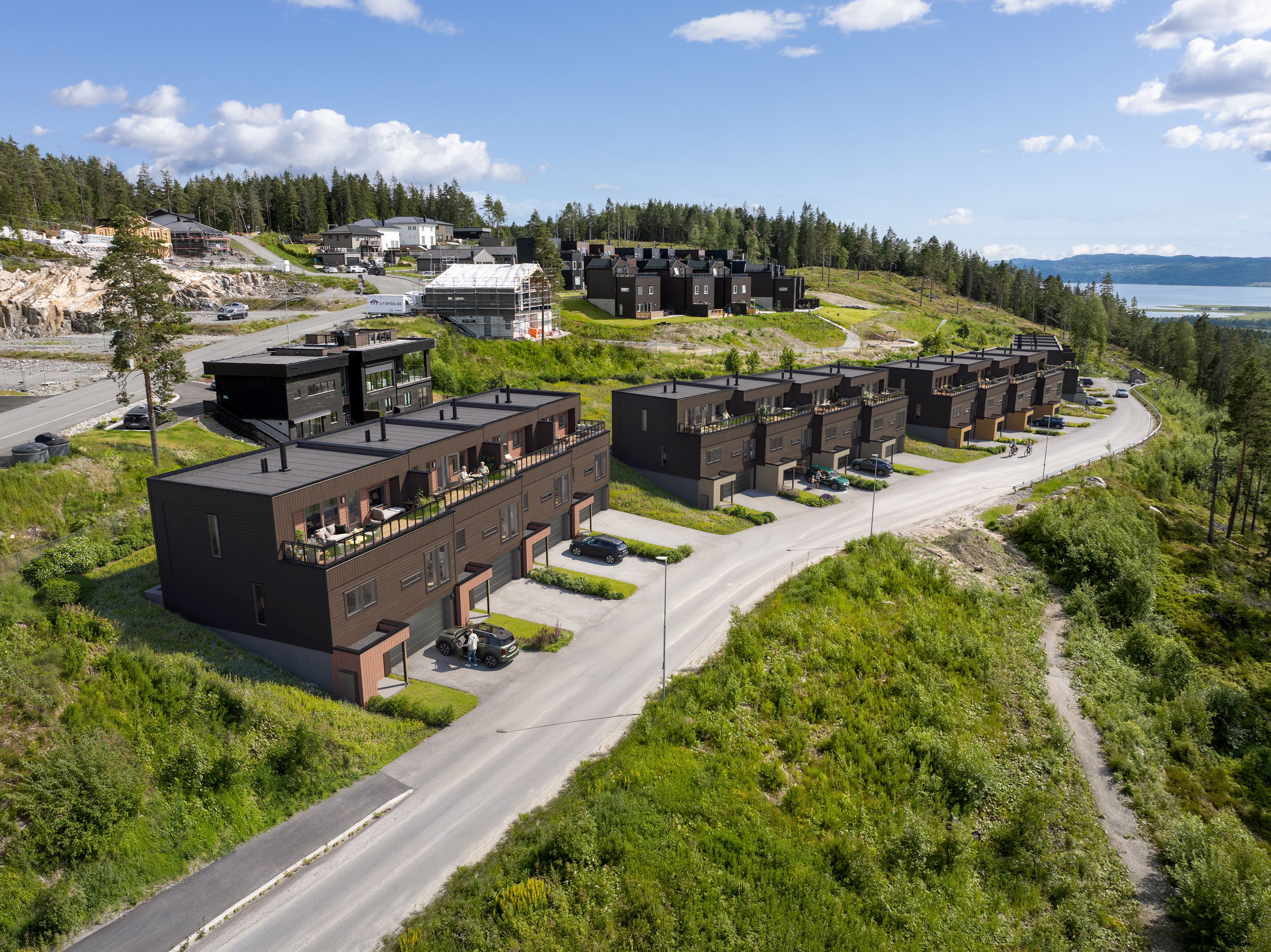 Oversiktsillustrasjon av rekkehus på Løkenåsen Platå