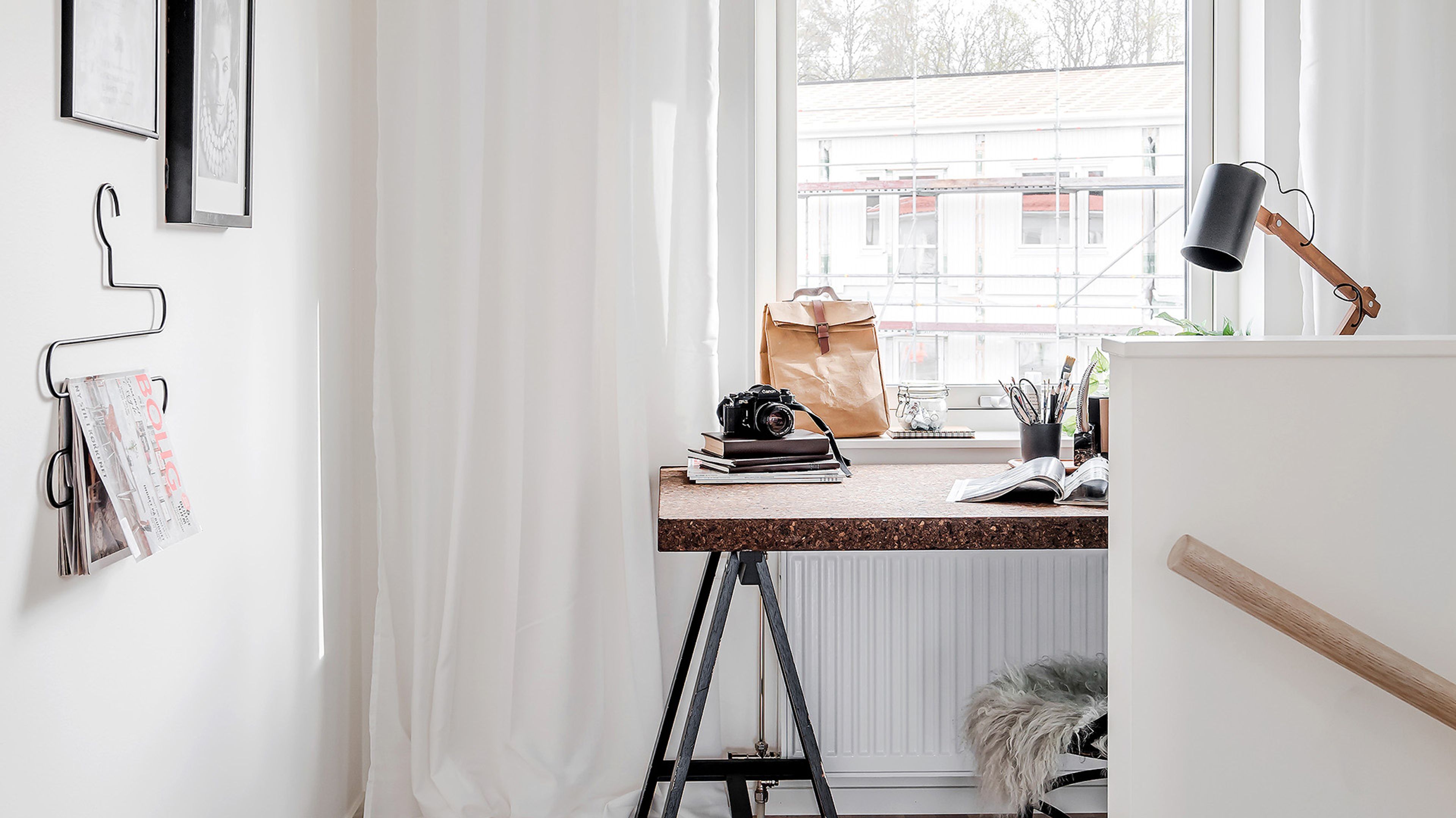 Arbetshörna på andra våning