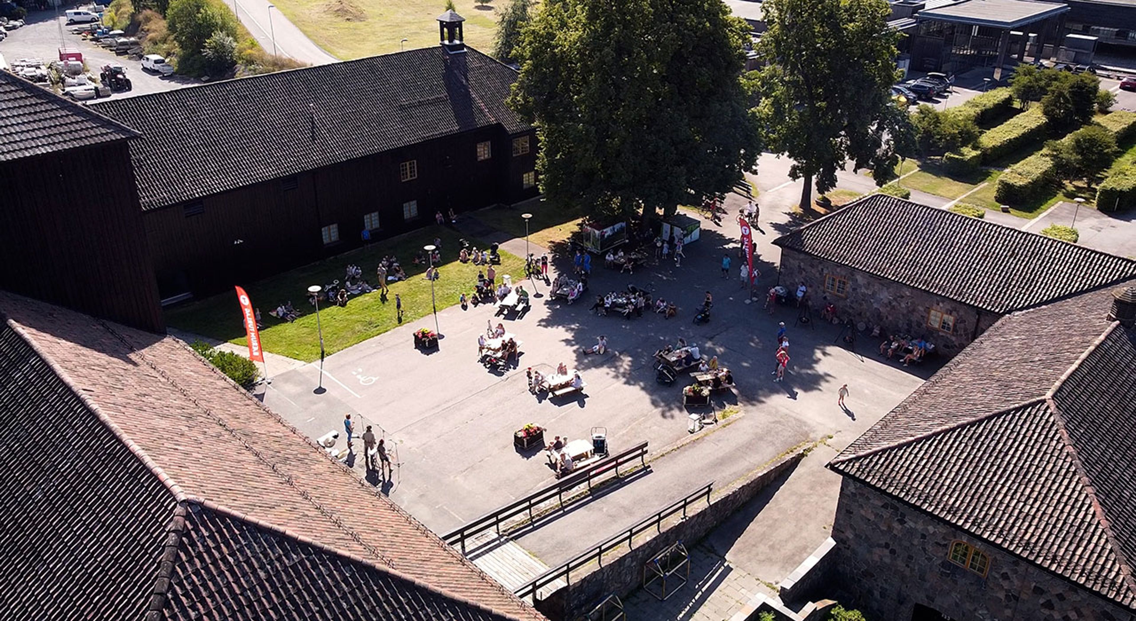 DNTs aktivitetssenter på Fornebu sett ovenifra