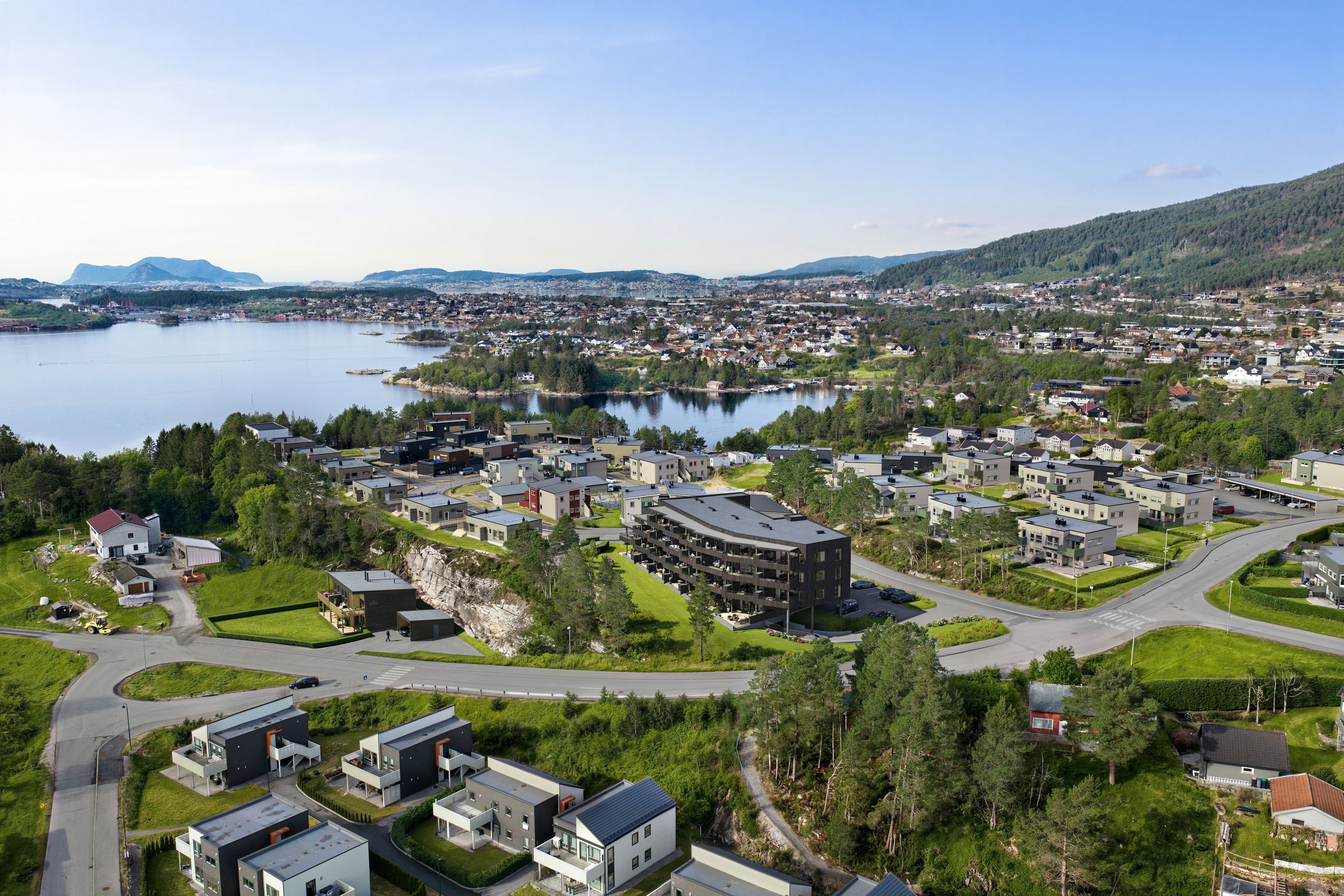 Oversiktsillustrasjon av leilighetsbygg (BBB1) på Fjordsyn