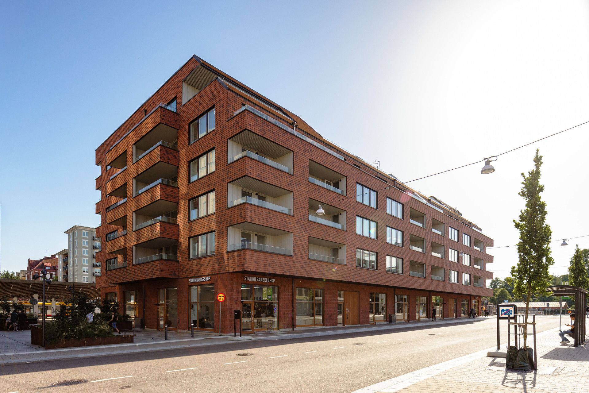 Fasaden på Brf Norra Station