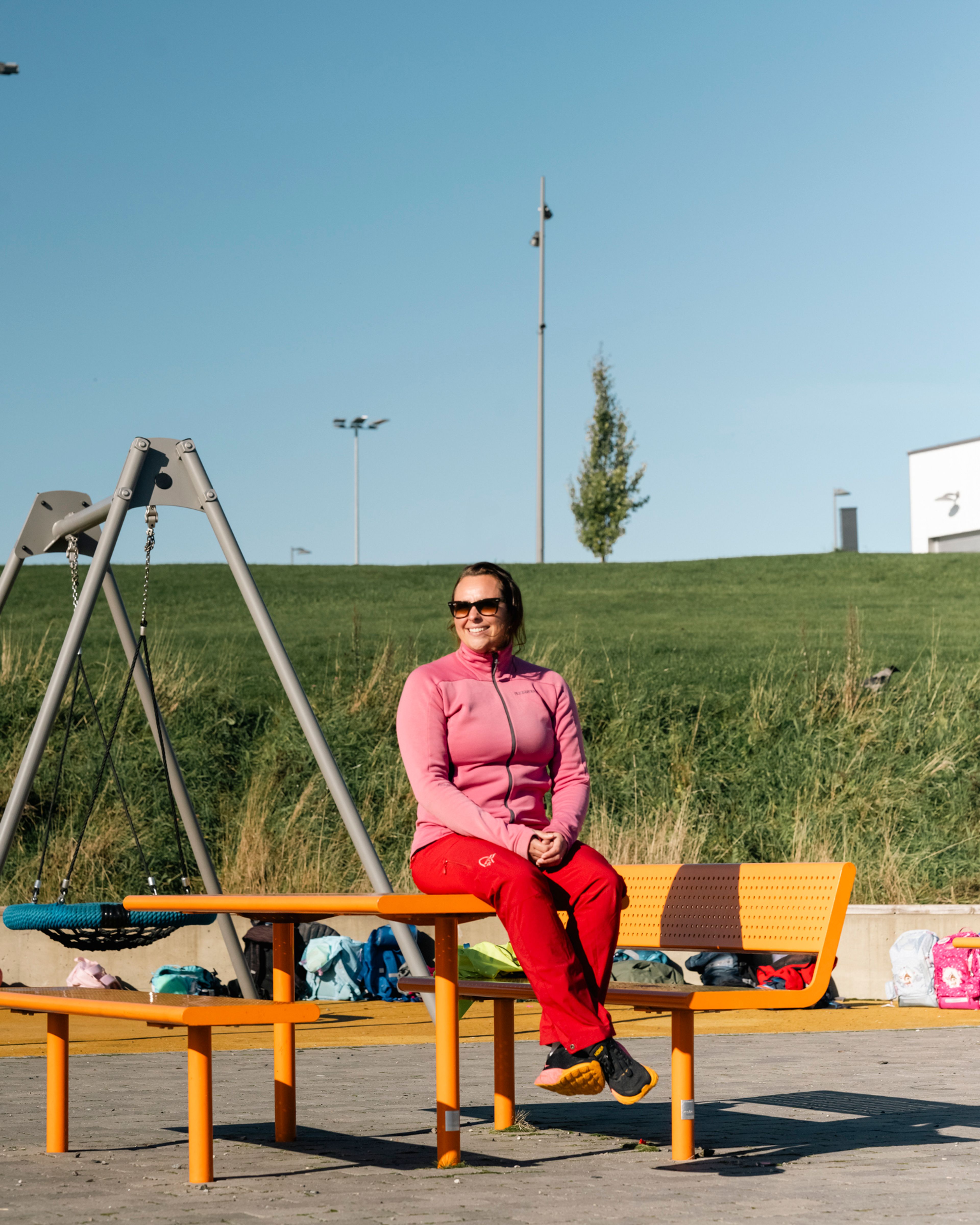 Marte Skedsmo Robertsen i aktivitetspark på Kløfta, Romerike