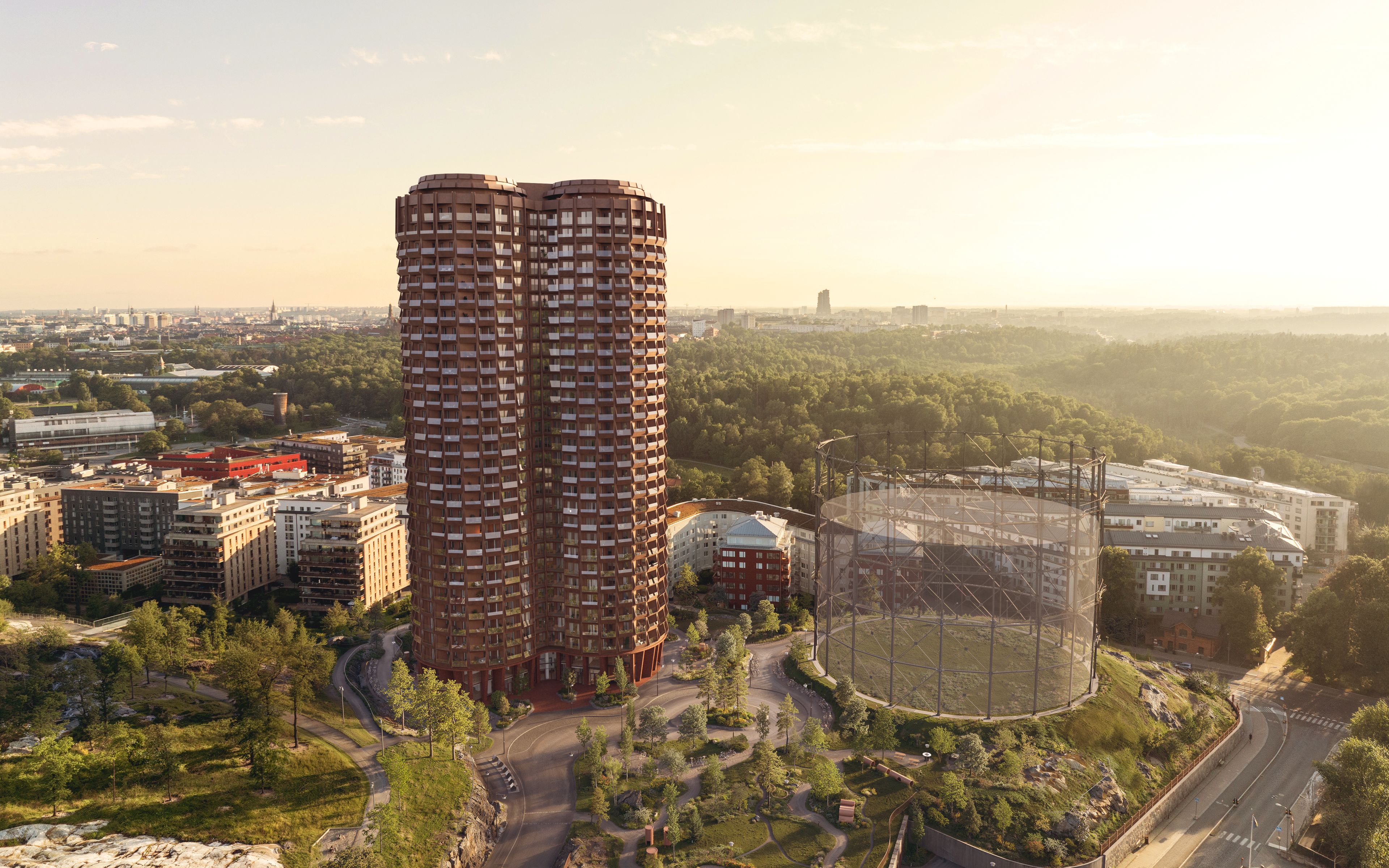 Illustrasjon av Stadsljus som det kommer til å se ut i området.