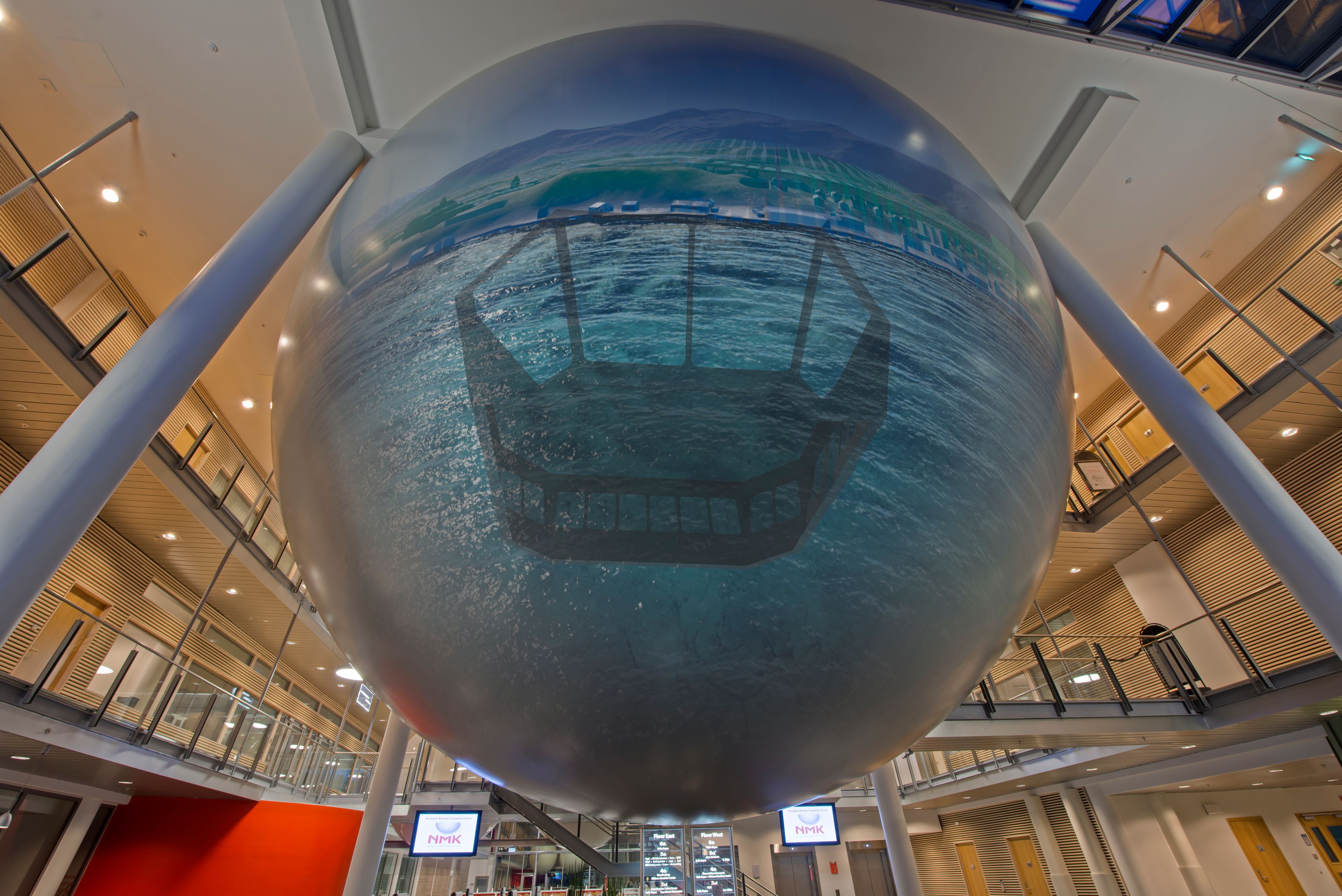 Foto av en dome som gir oversikt over simulerte områder.