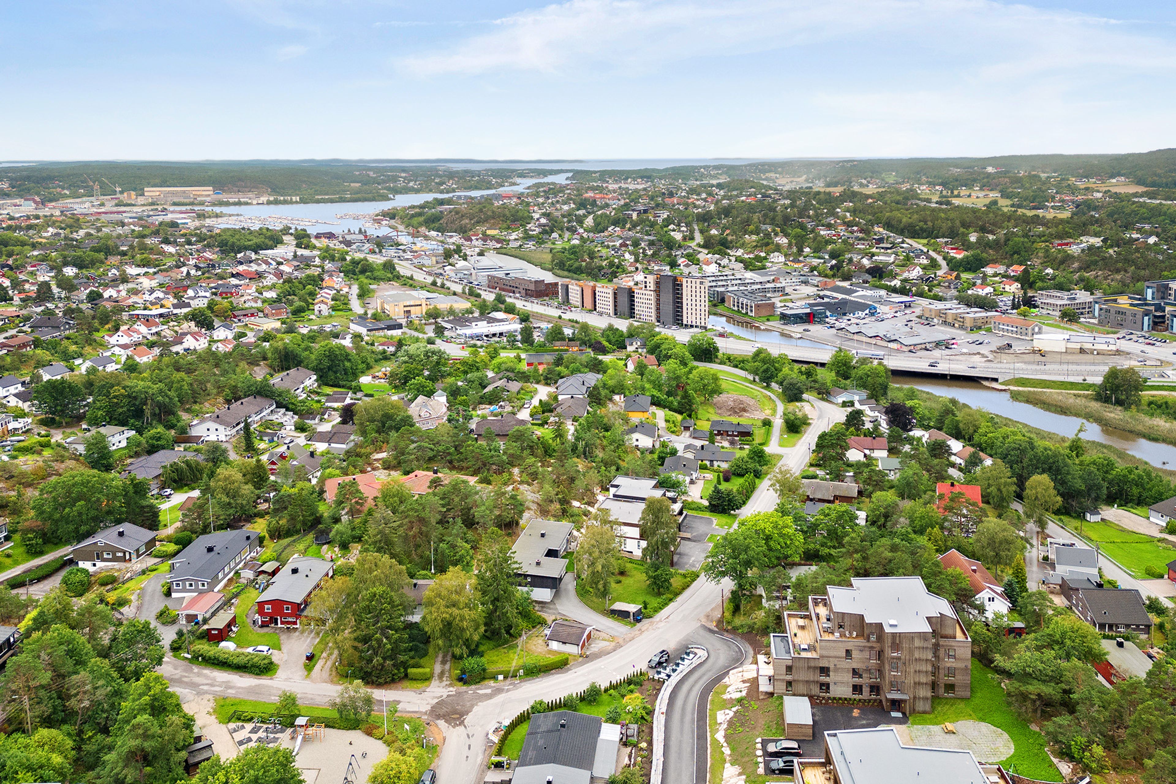 Oversiktsfoto av området rundt Haraldåsen i Fredrikstad.