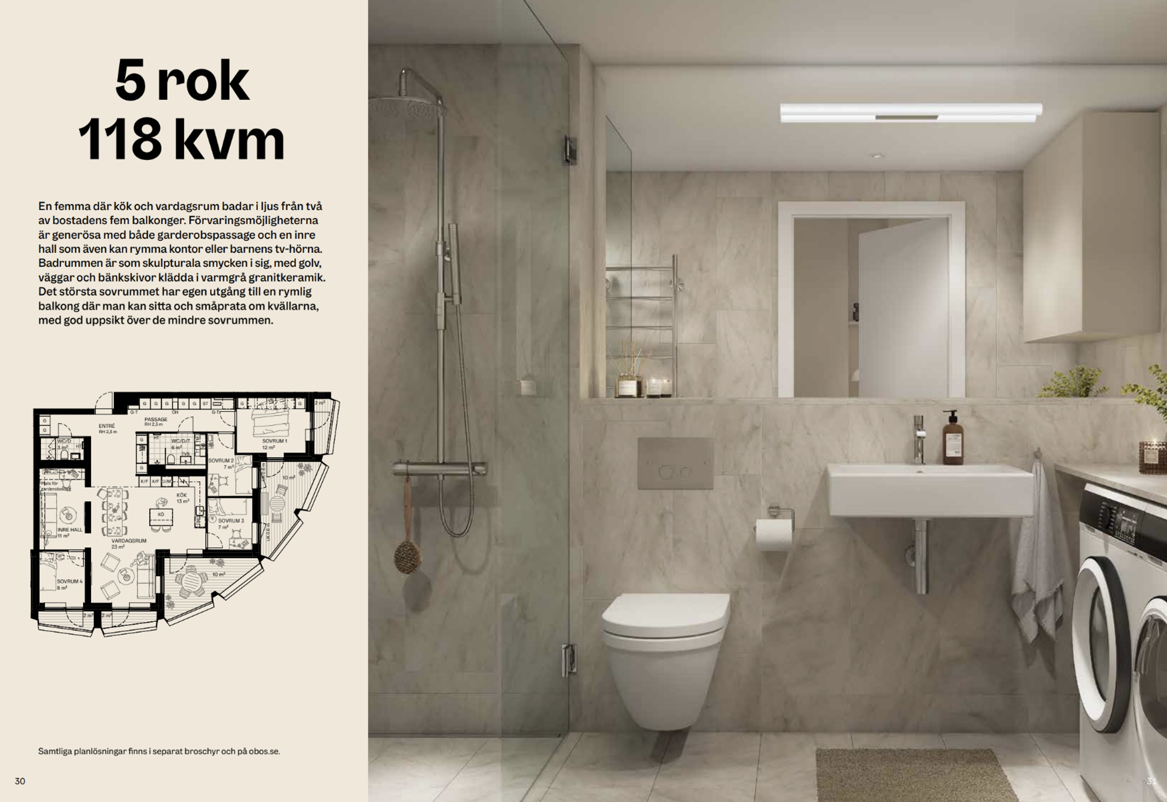 Stadsljus lägenhet 5rok (118kvm)