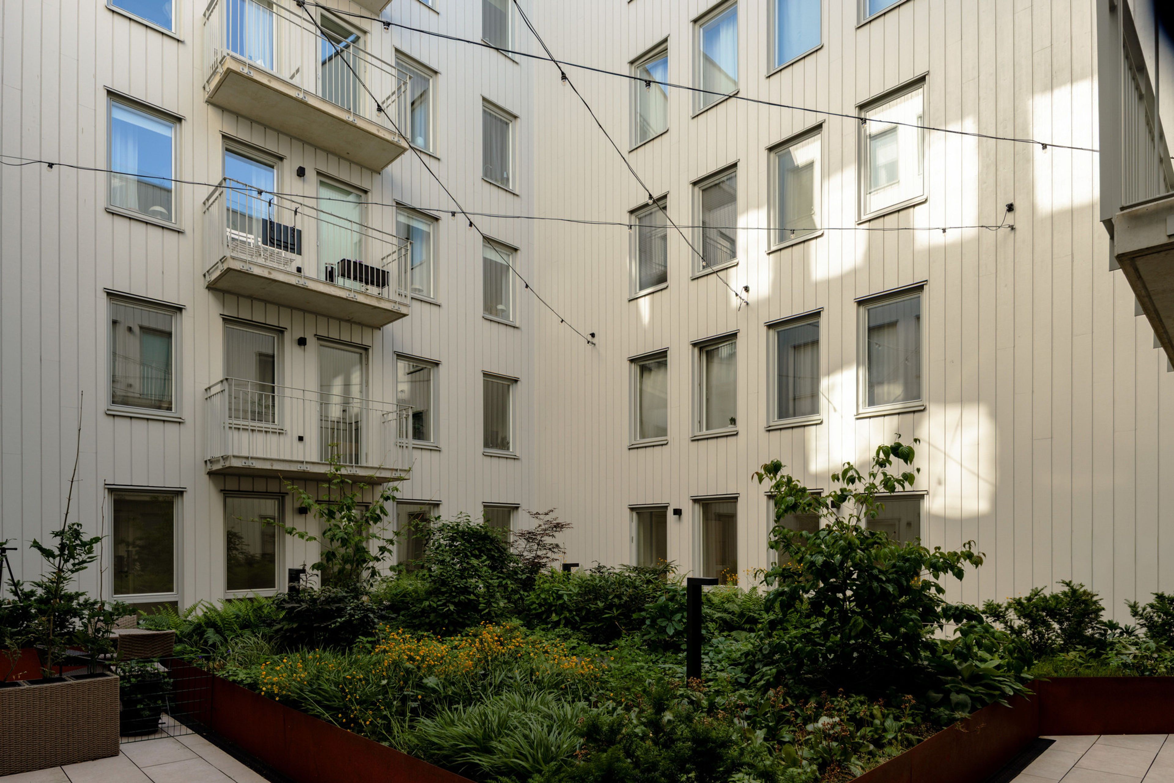 Grönskande innergård