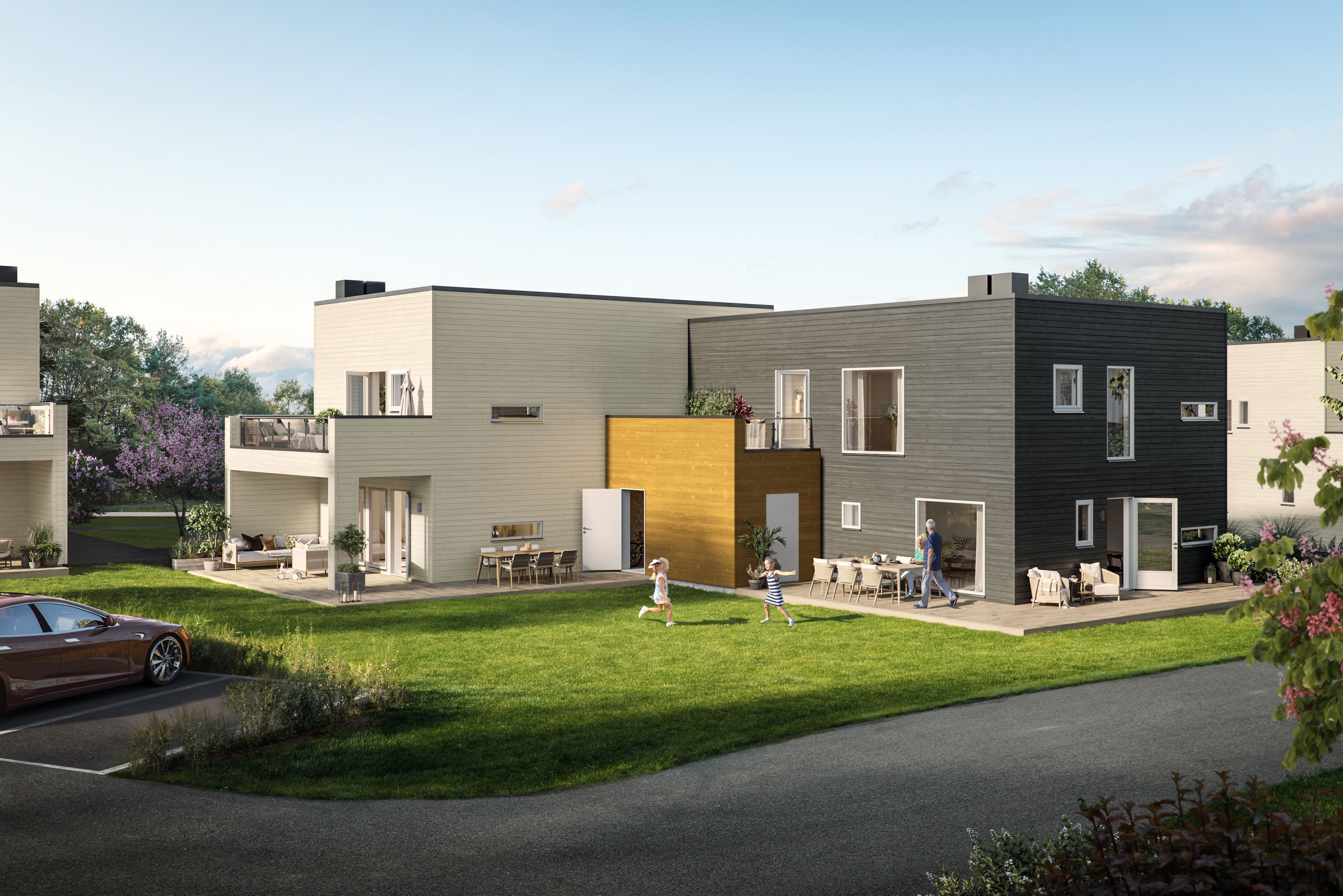 Illustrasjon av fasade på Hus 15 på Lillejordet DF5