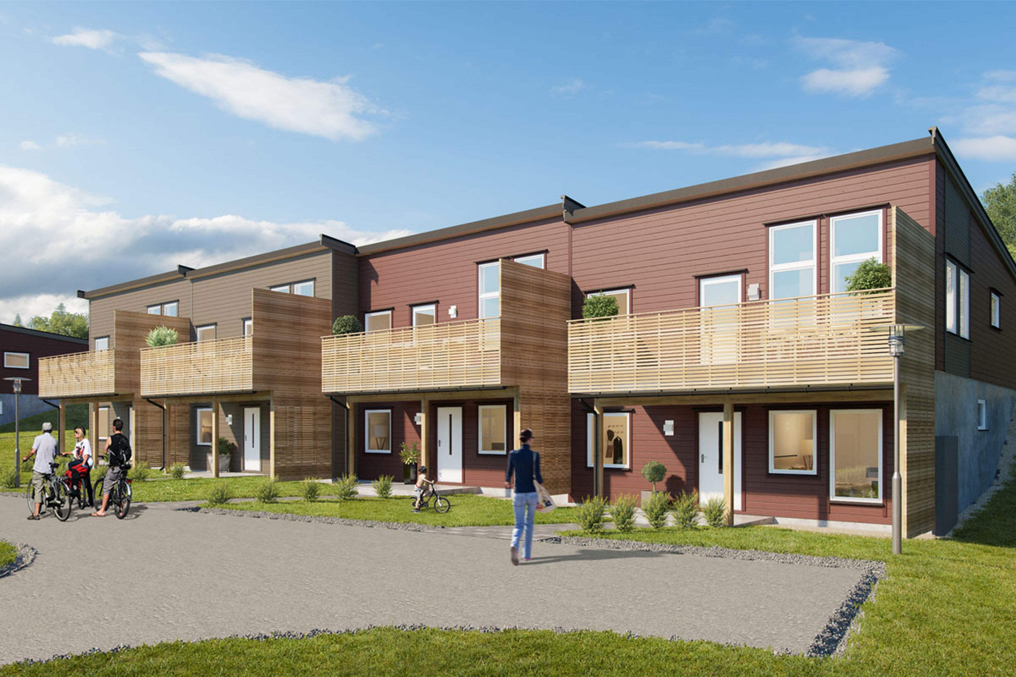 Illustrasjon fra inngangsside hus 6 på Vågtunet