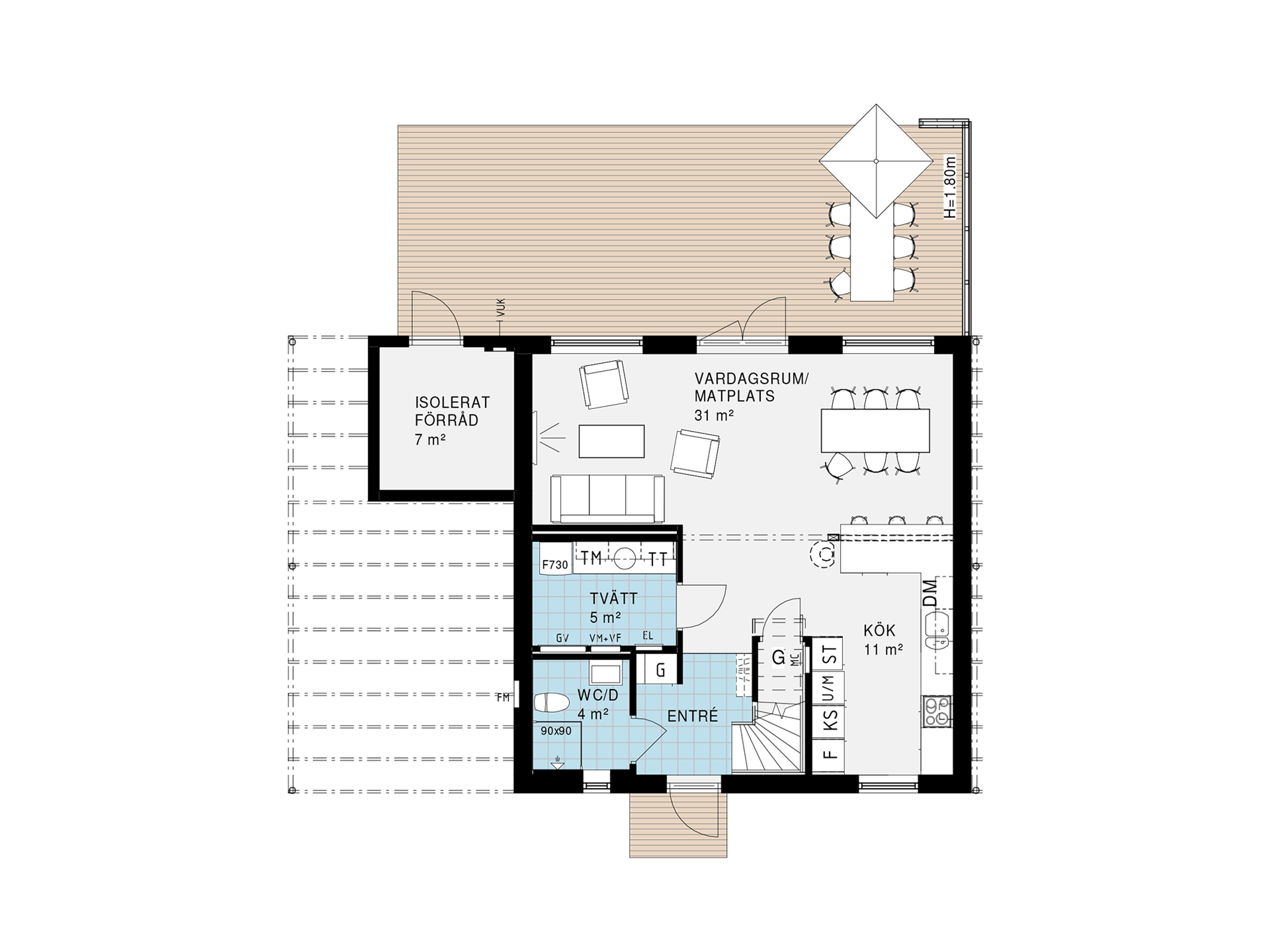 Planlösning nedervåning