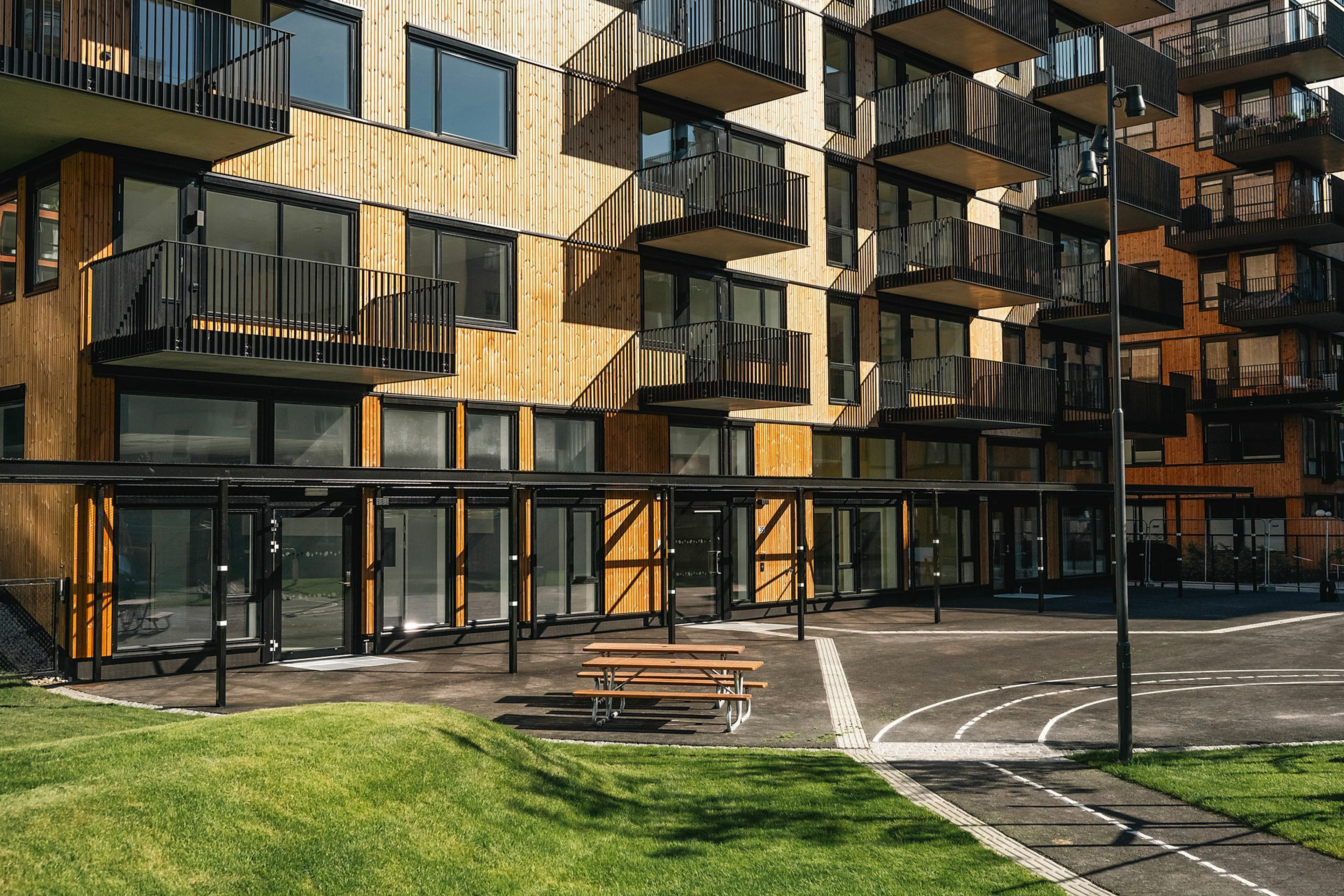 Foto av ny barnehage i Lille Løren park