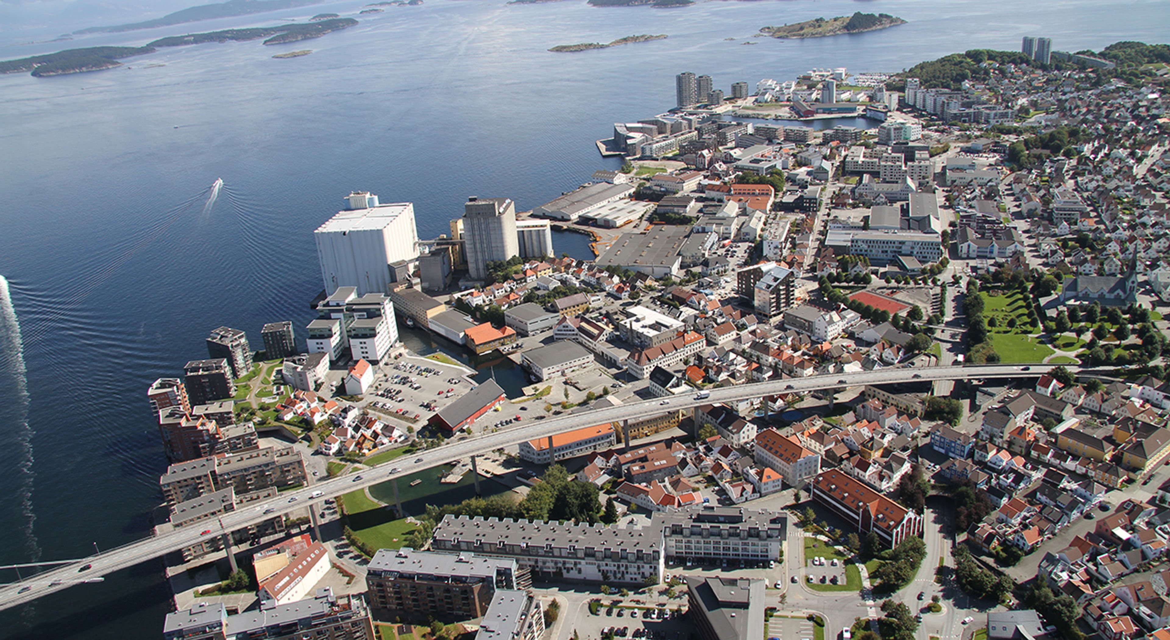 Dronebilde av område i Stavanger