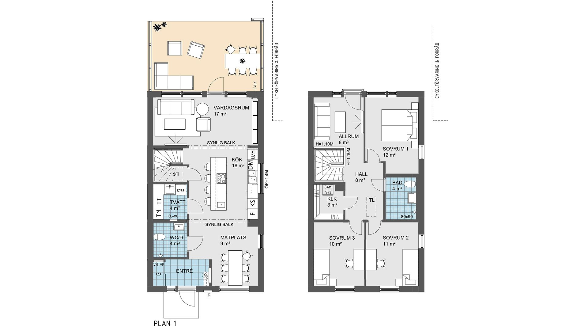 Planlösning gavelhus 29