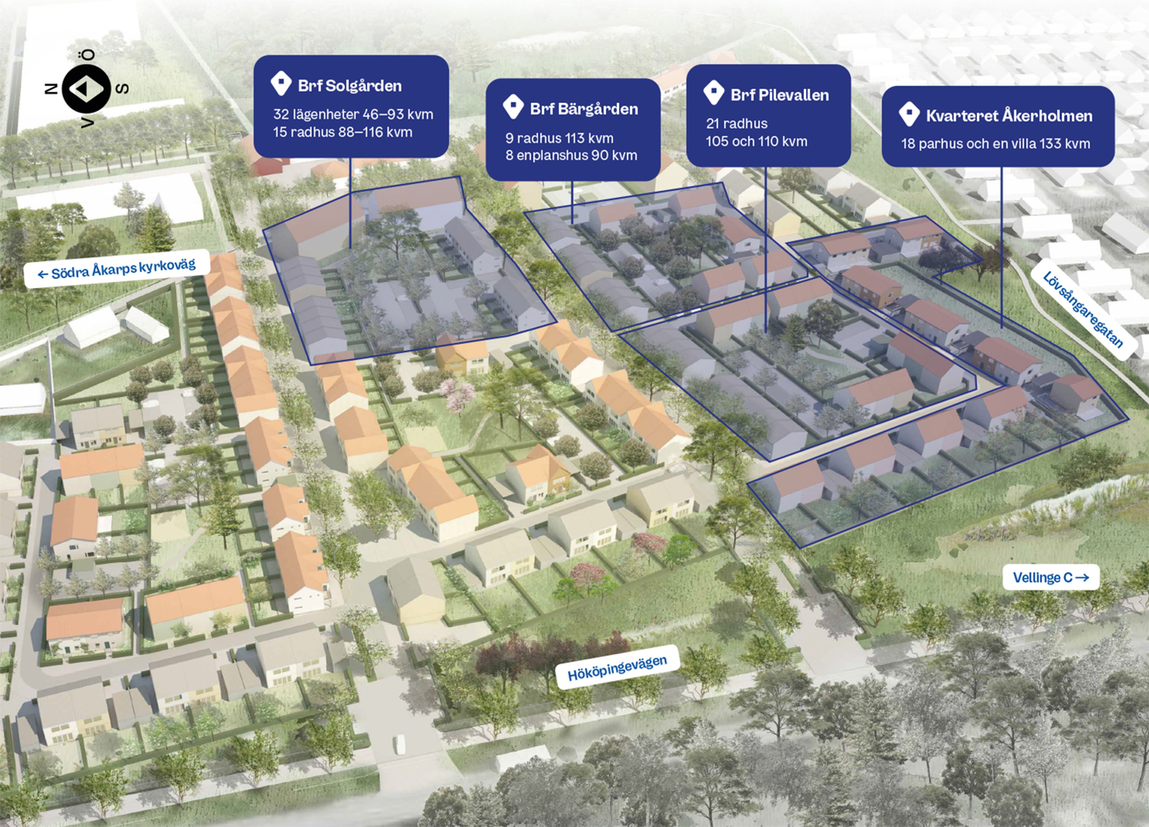 Illustration av stadsdelen Vellinge Parkby