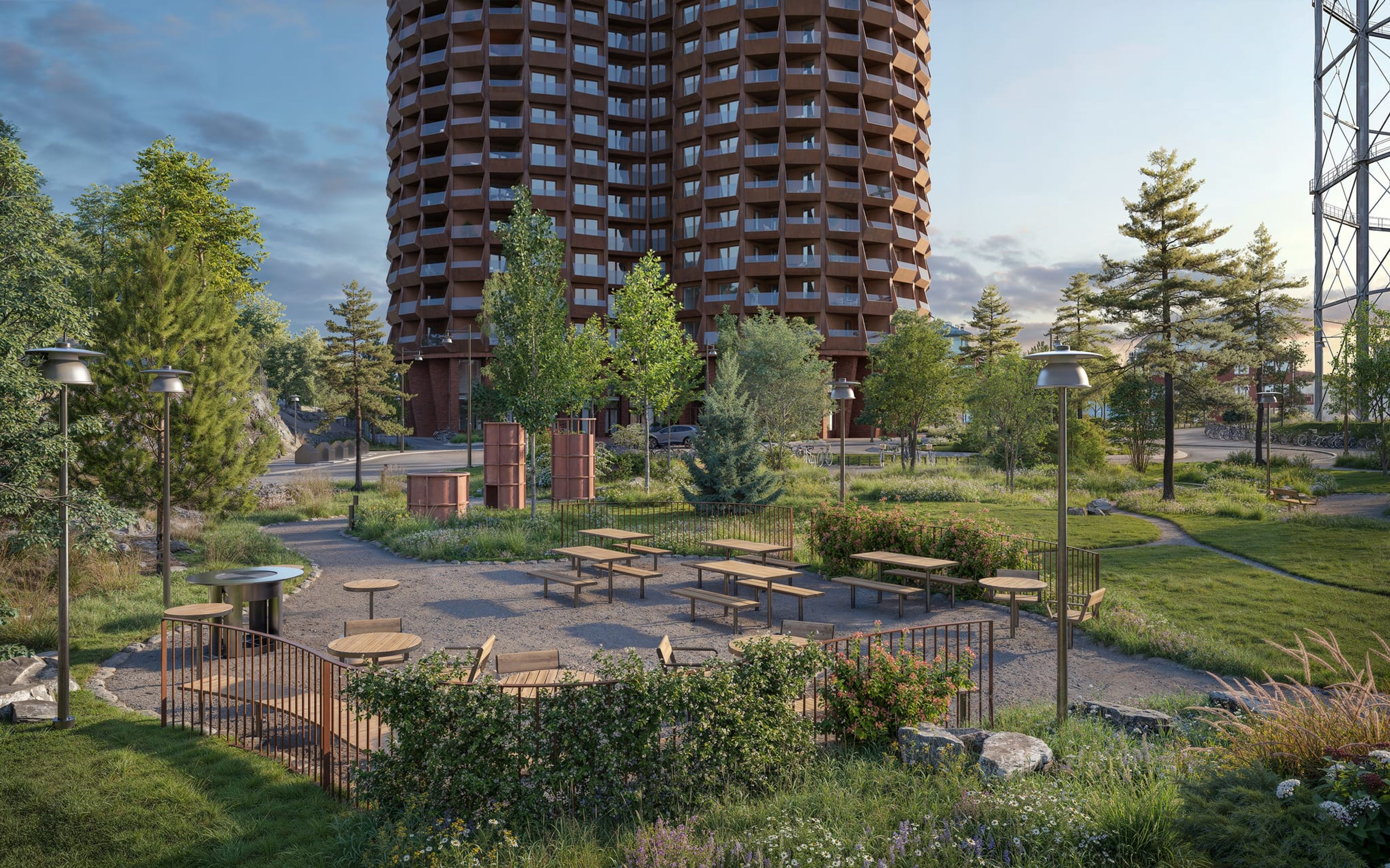 Park utanför stadsljus