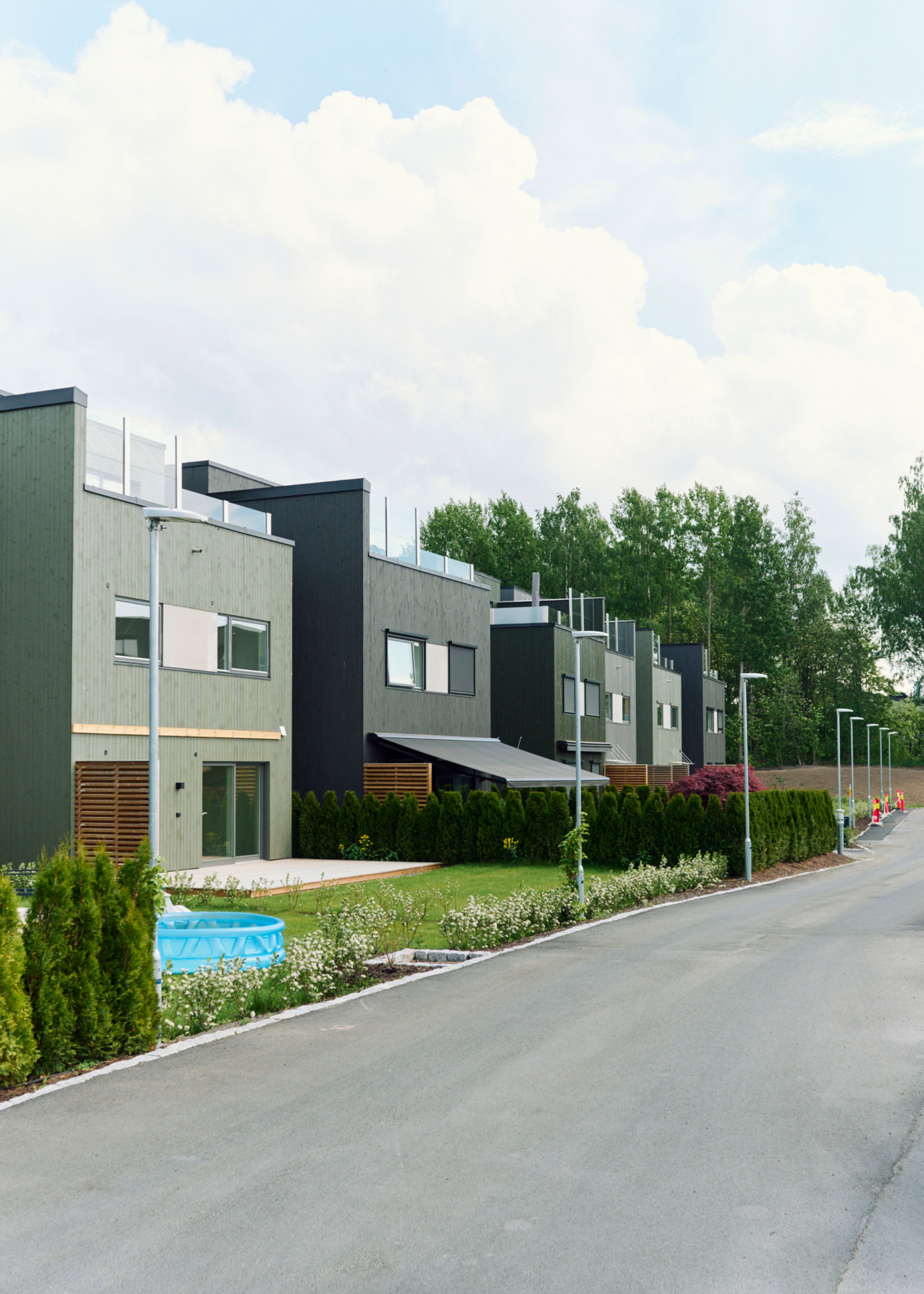 Fasade på boliger i OBOS Block Watne-prosjektet Støa Furuberget på Hamar