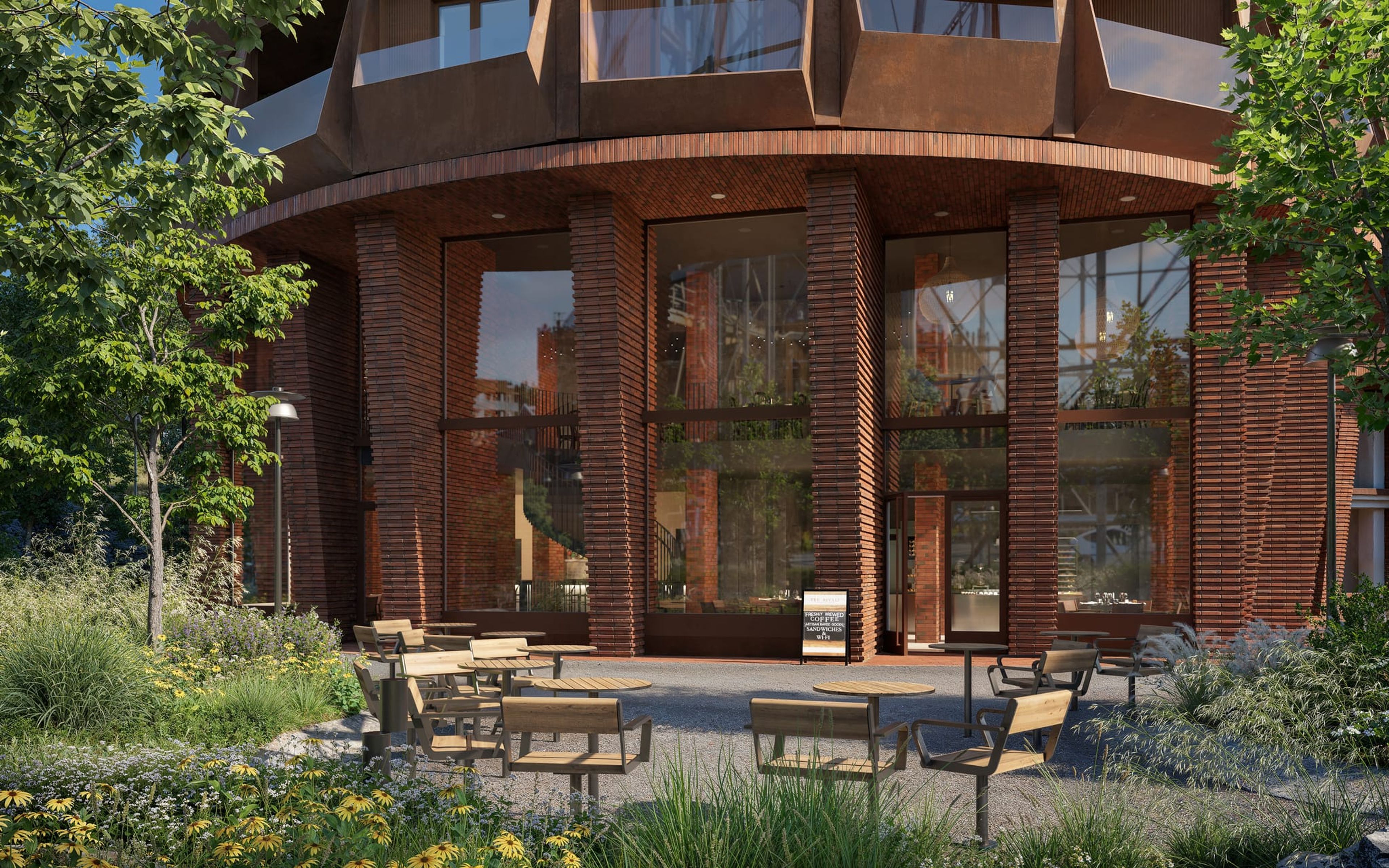 Stadsljus fasad ingång