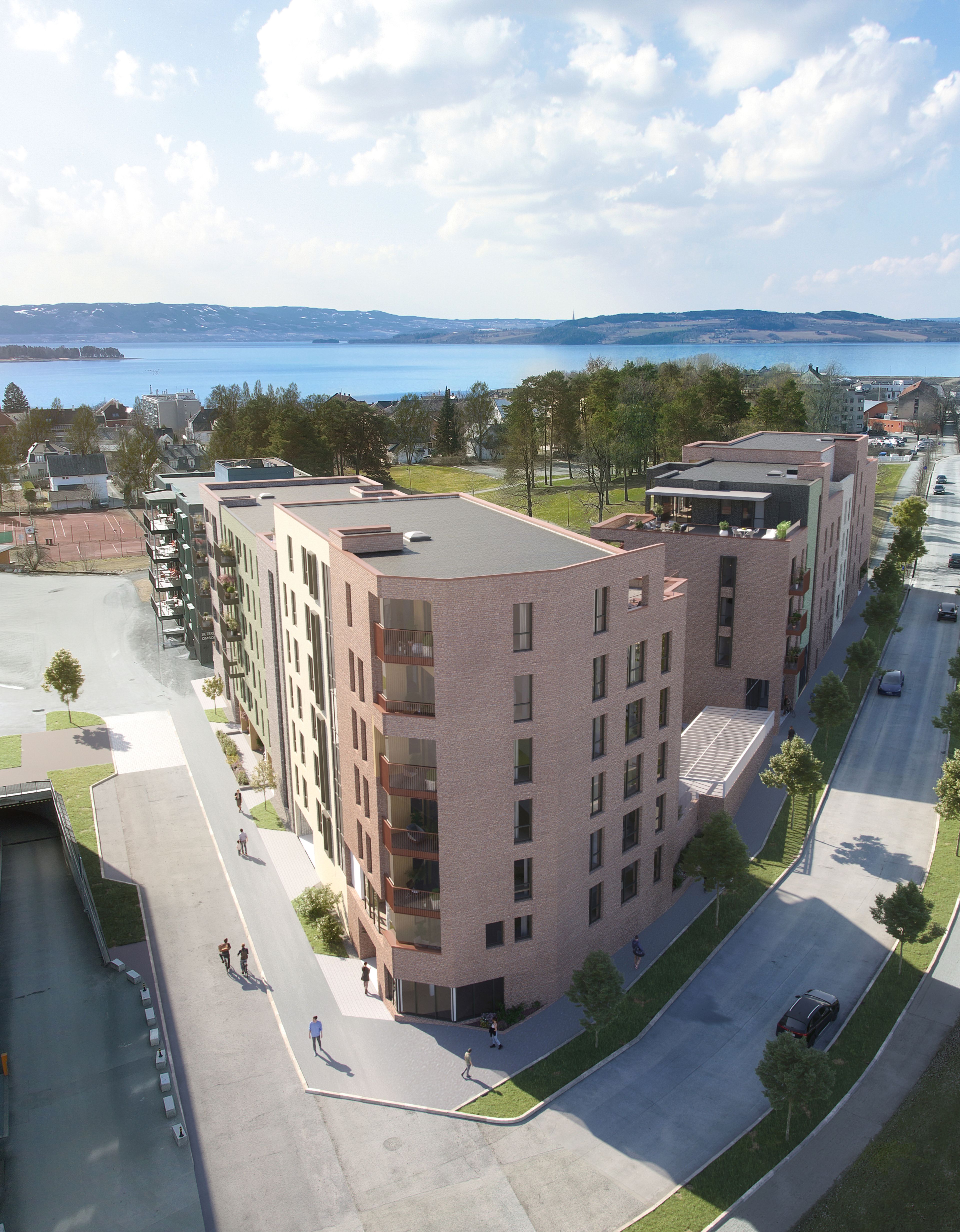 Fasaden til boligprosjektet Seterløkka på Hamar