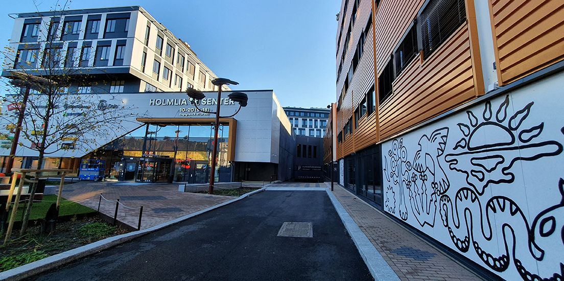 Bilde av Holmlia Senter før åpning