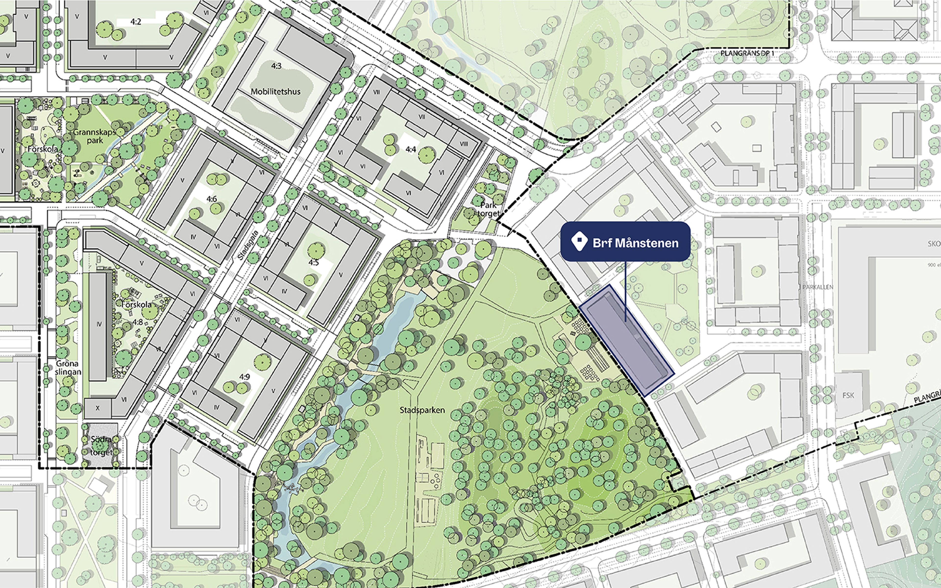 Kvartersskiss Månstenen Täby Park