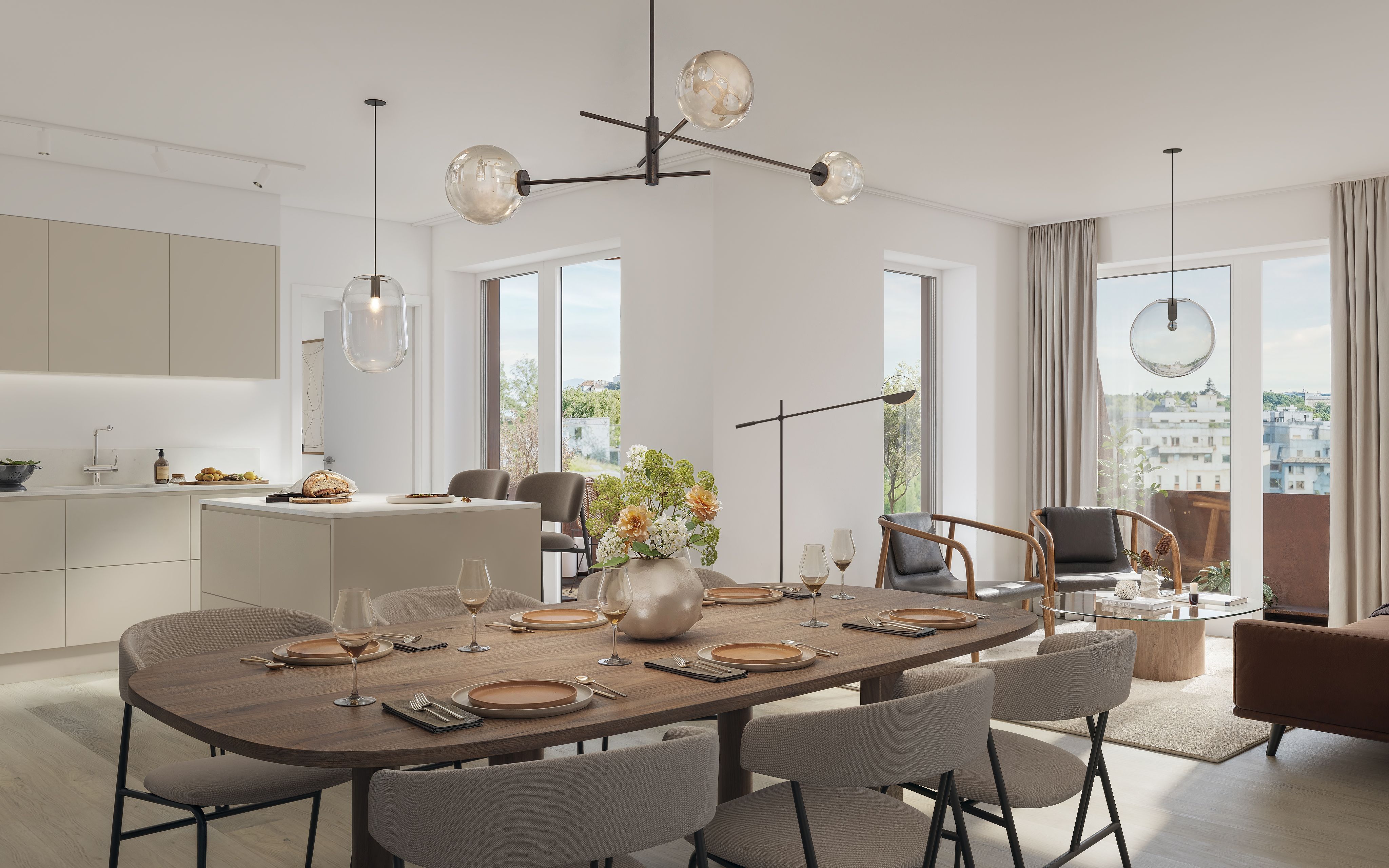 Interiörbild från stadsljus