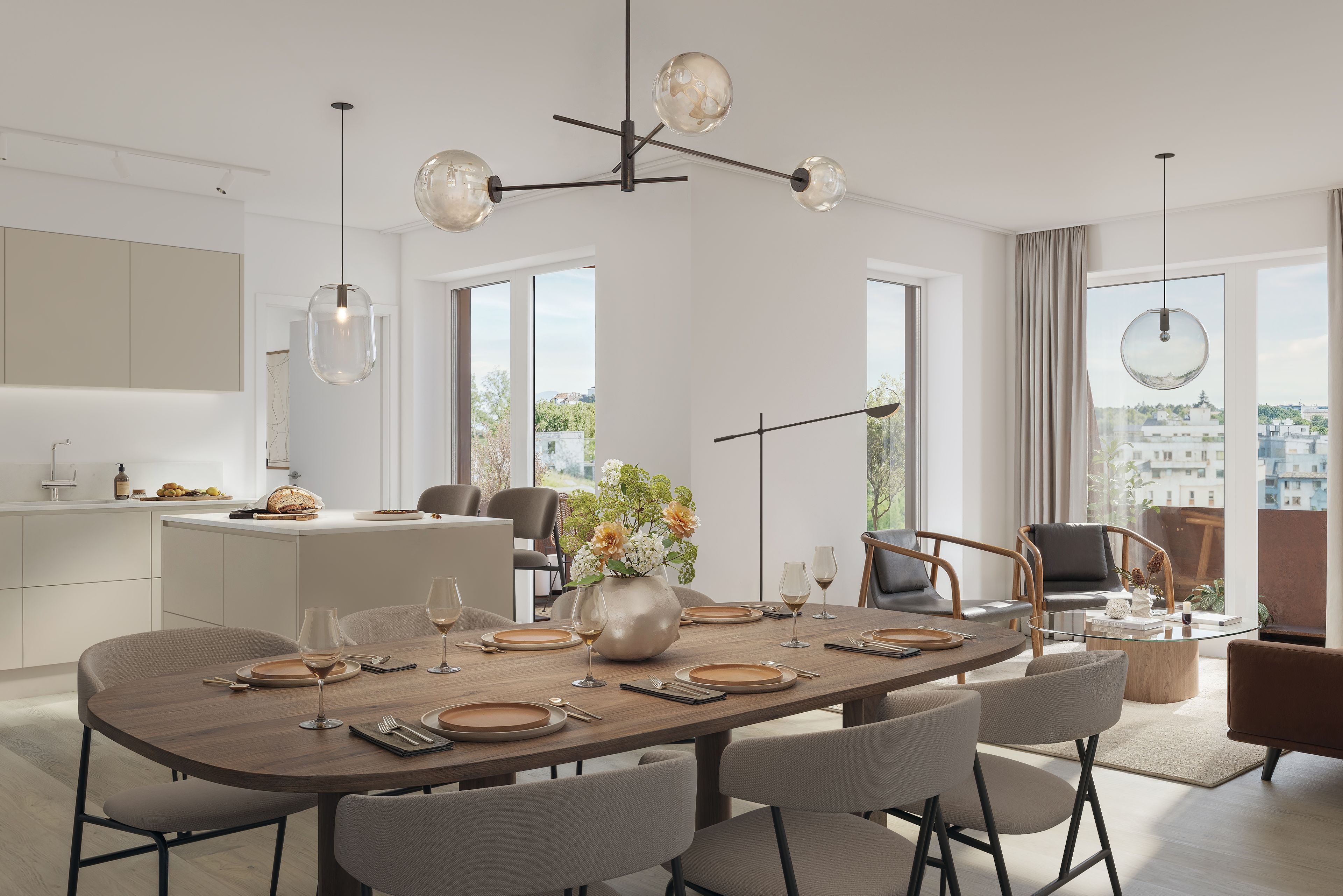 Interiörbild från stadsljus