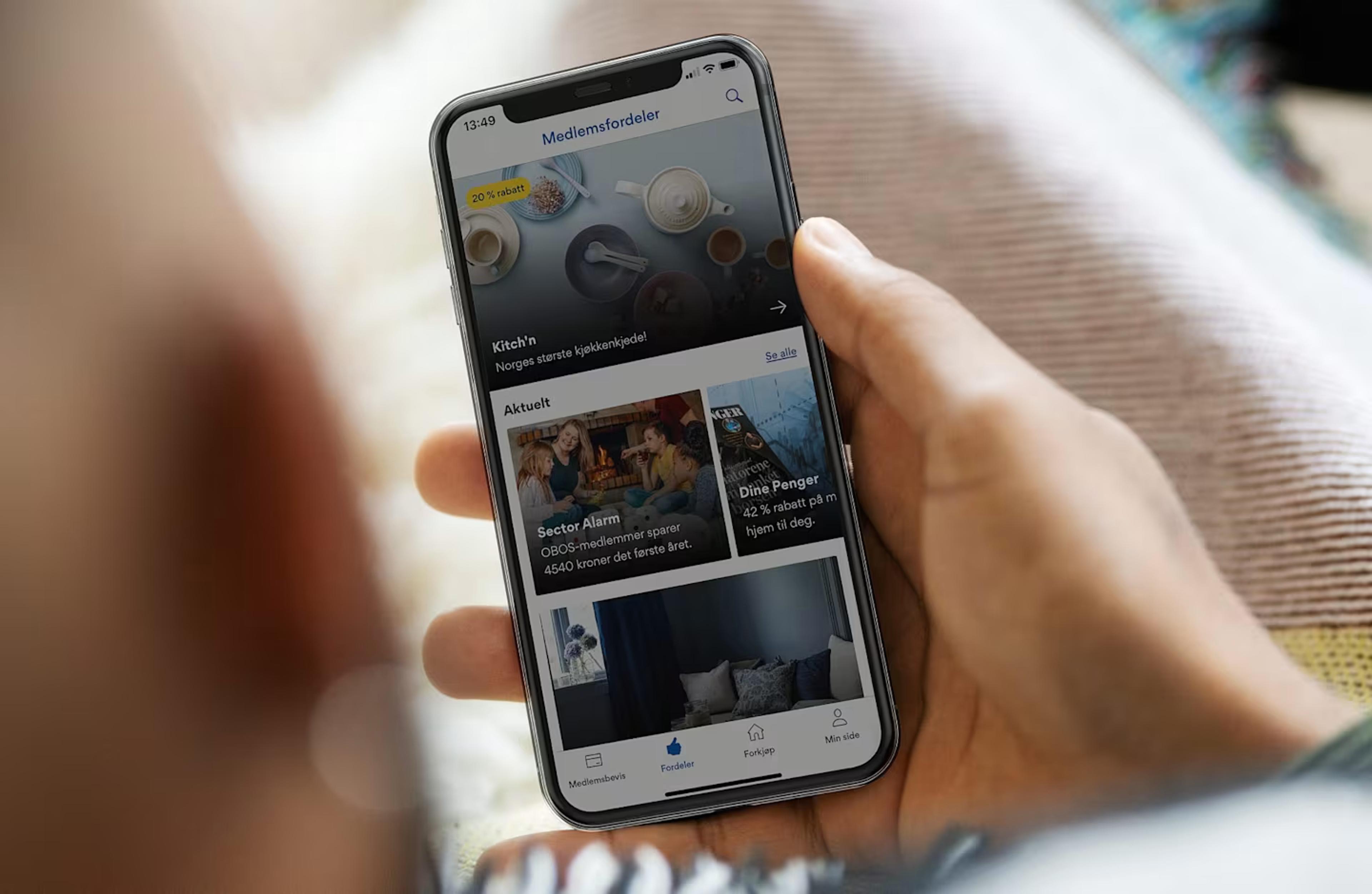 Bild på OBOS appen och medelmsförmåner