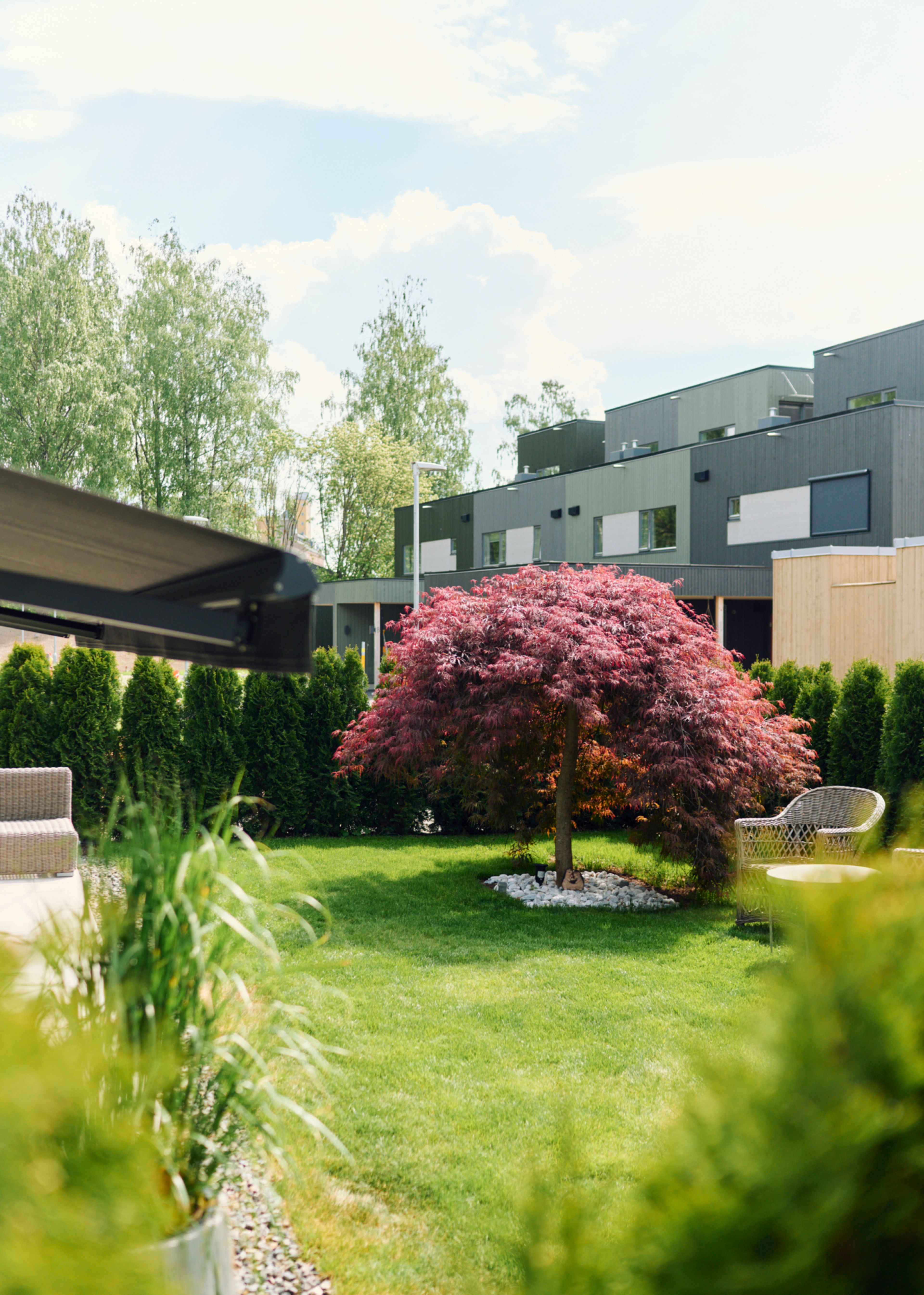 Hage i OBOS Block Watne-prosjektet Støa Furuberget på Hamar