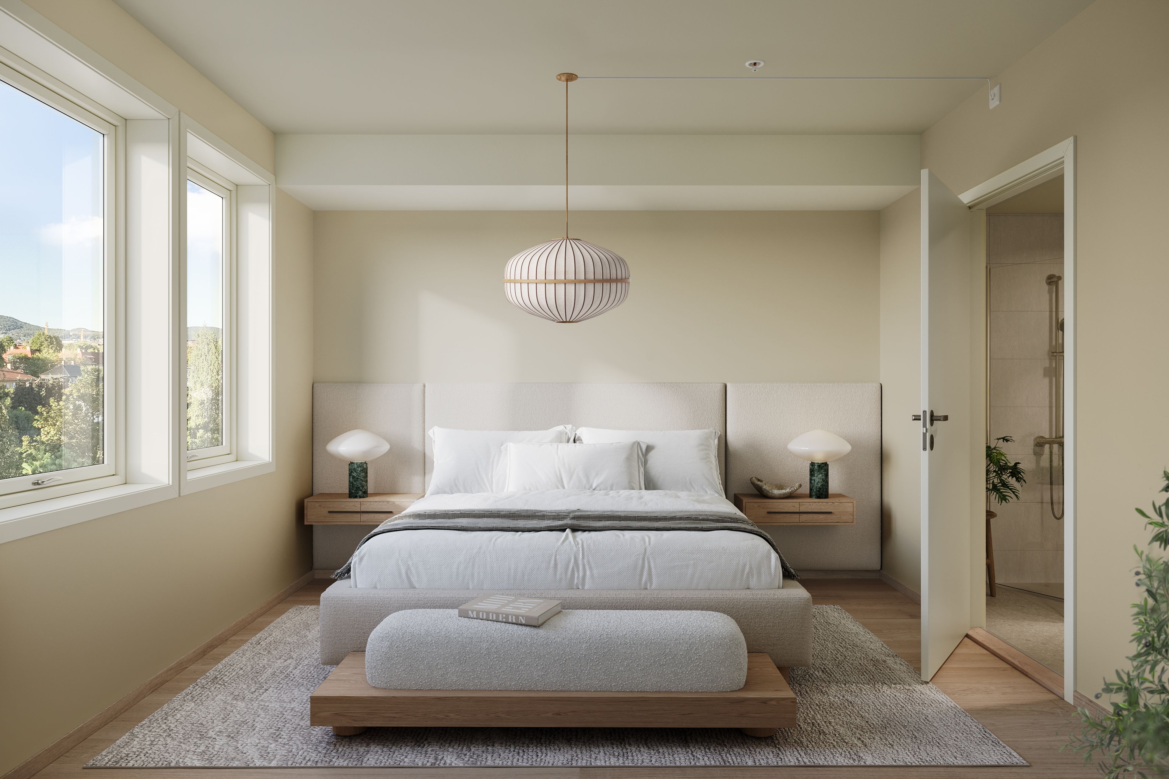 Illustrasjonsbilde fra soverom i leilighet i Ensjøkroken borettslag.