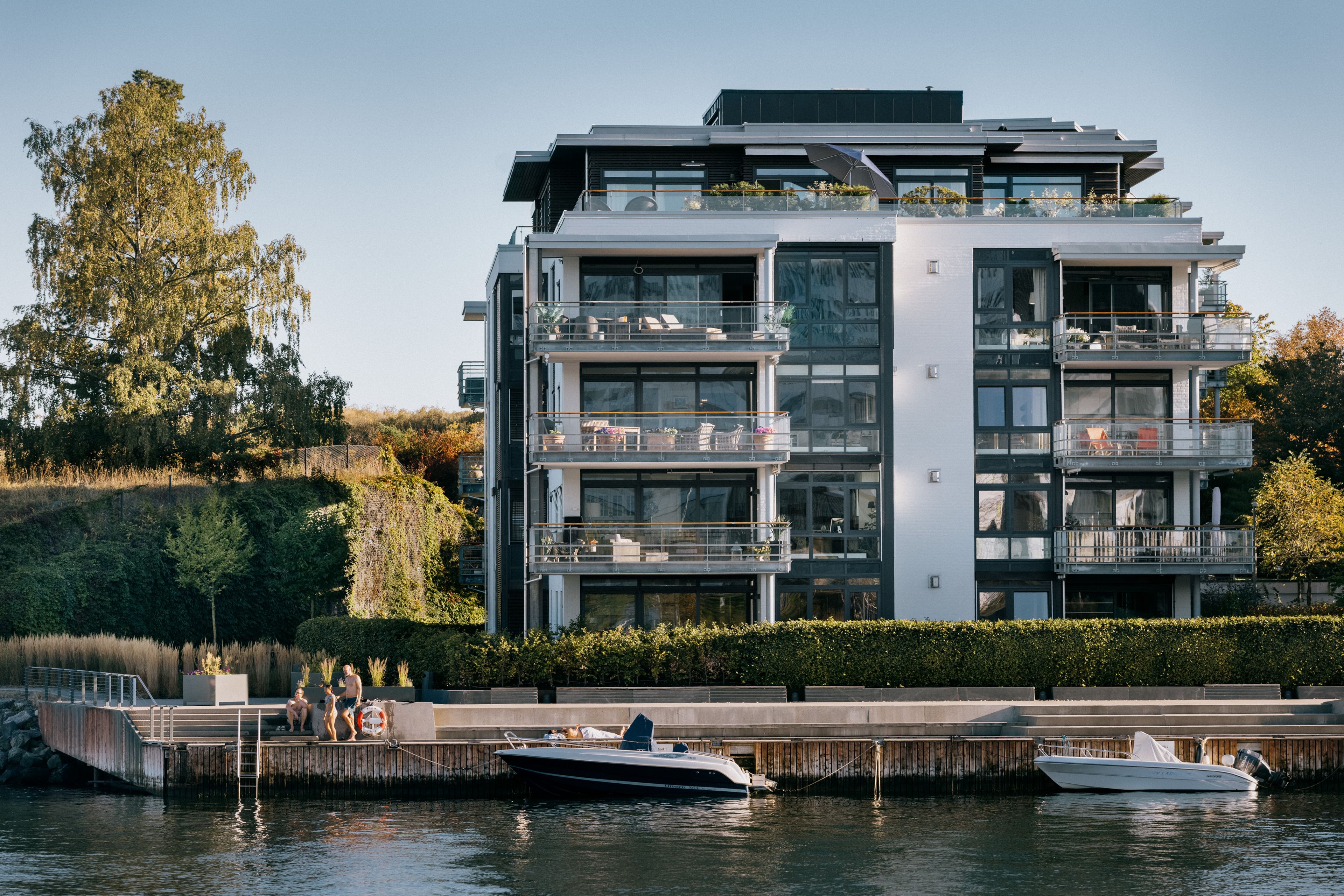 Fotografi av fasade på et OBOS-boligprosjekt på Fornebu
