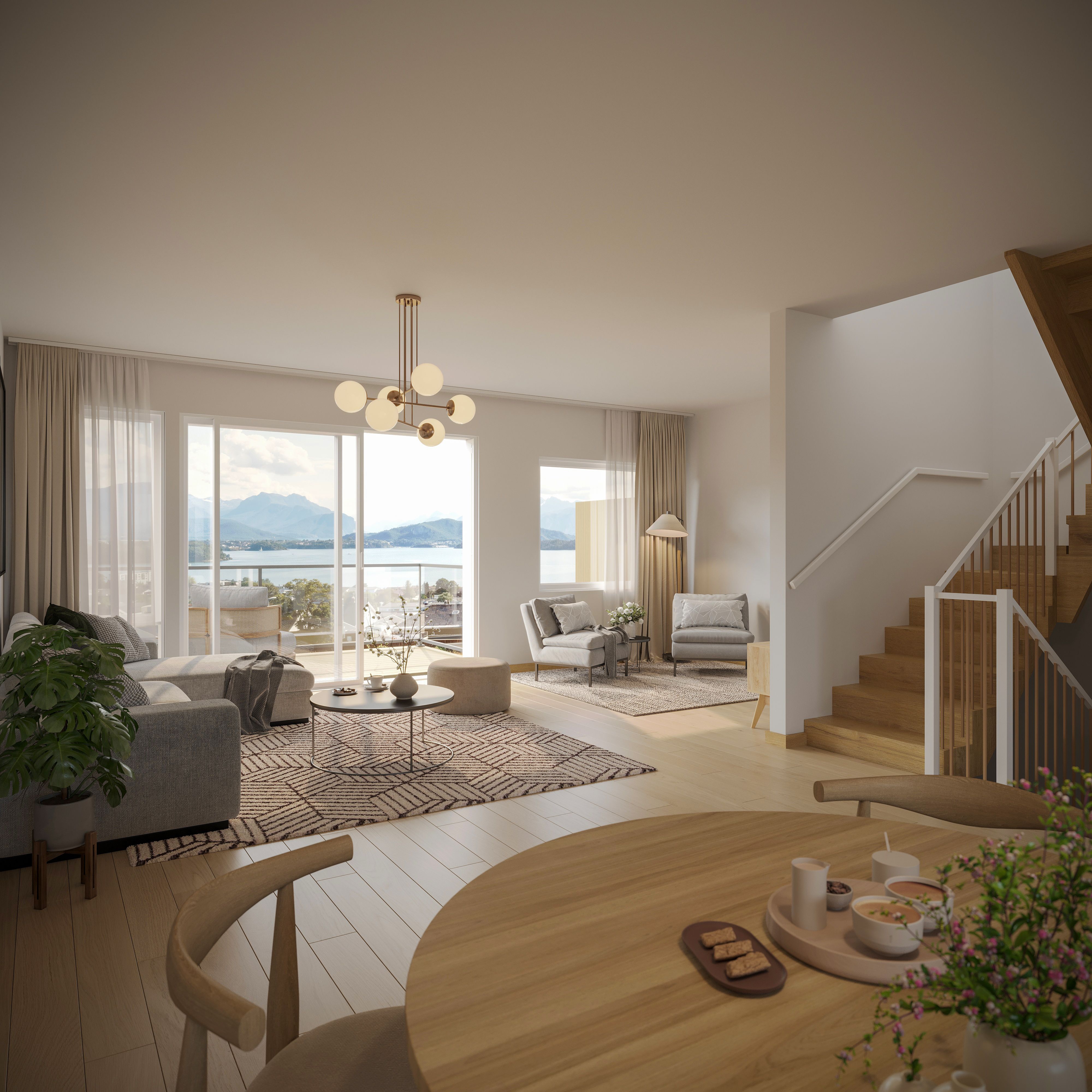 Illustrasjon fra rekkehus på Åsetunet