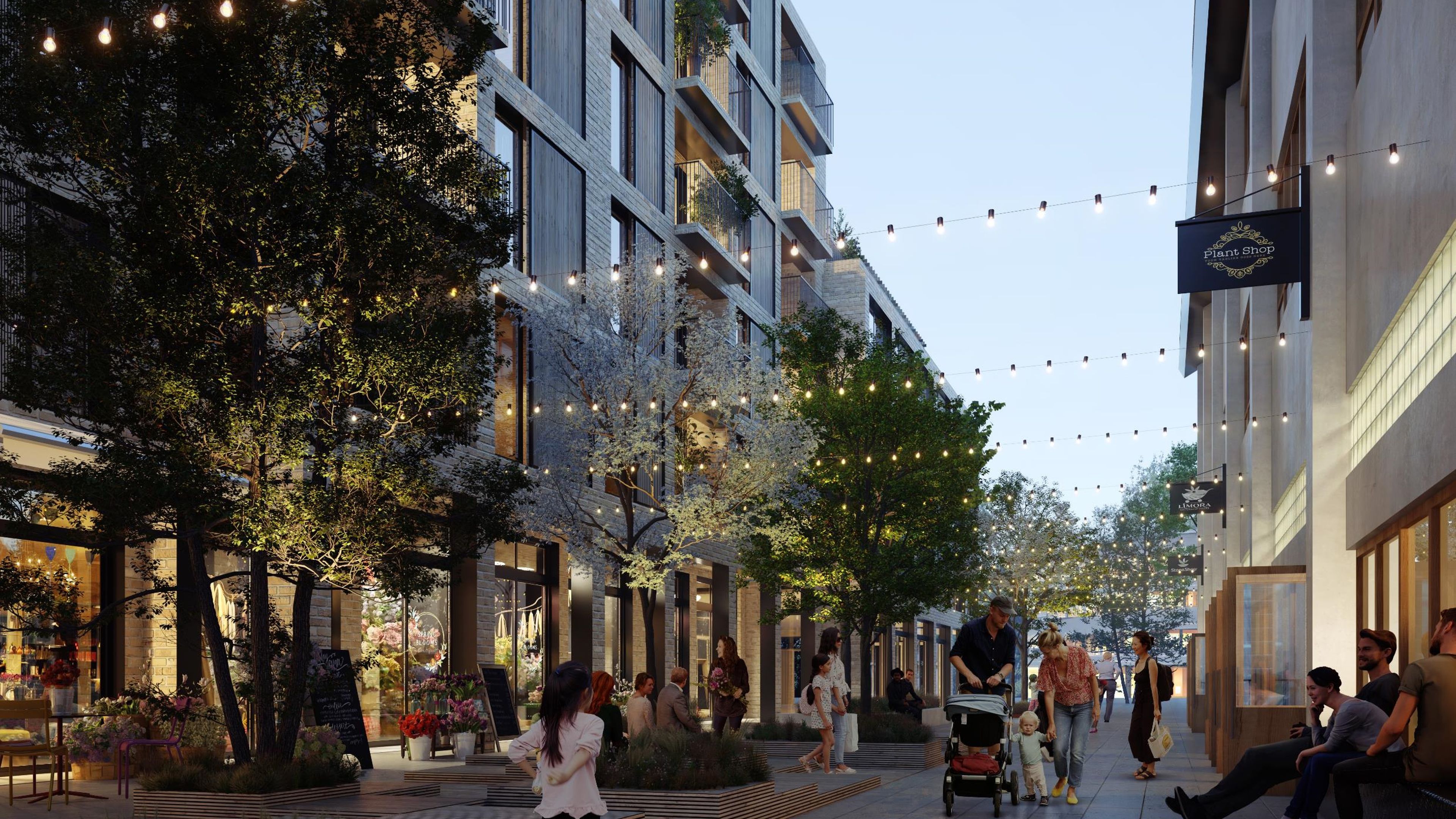 Illustrasjon av handlegate i Bergensmeieriet.