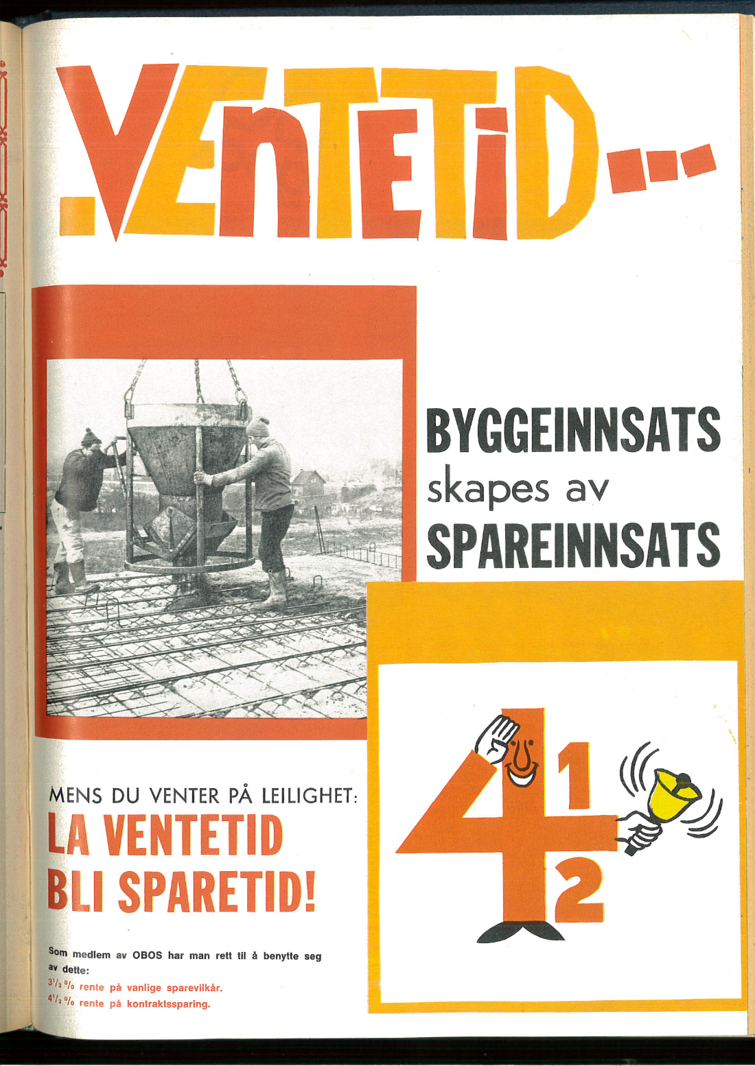 Faksimile av OBOS bank sparereklame fra 1960 tallet