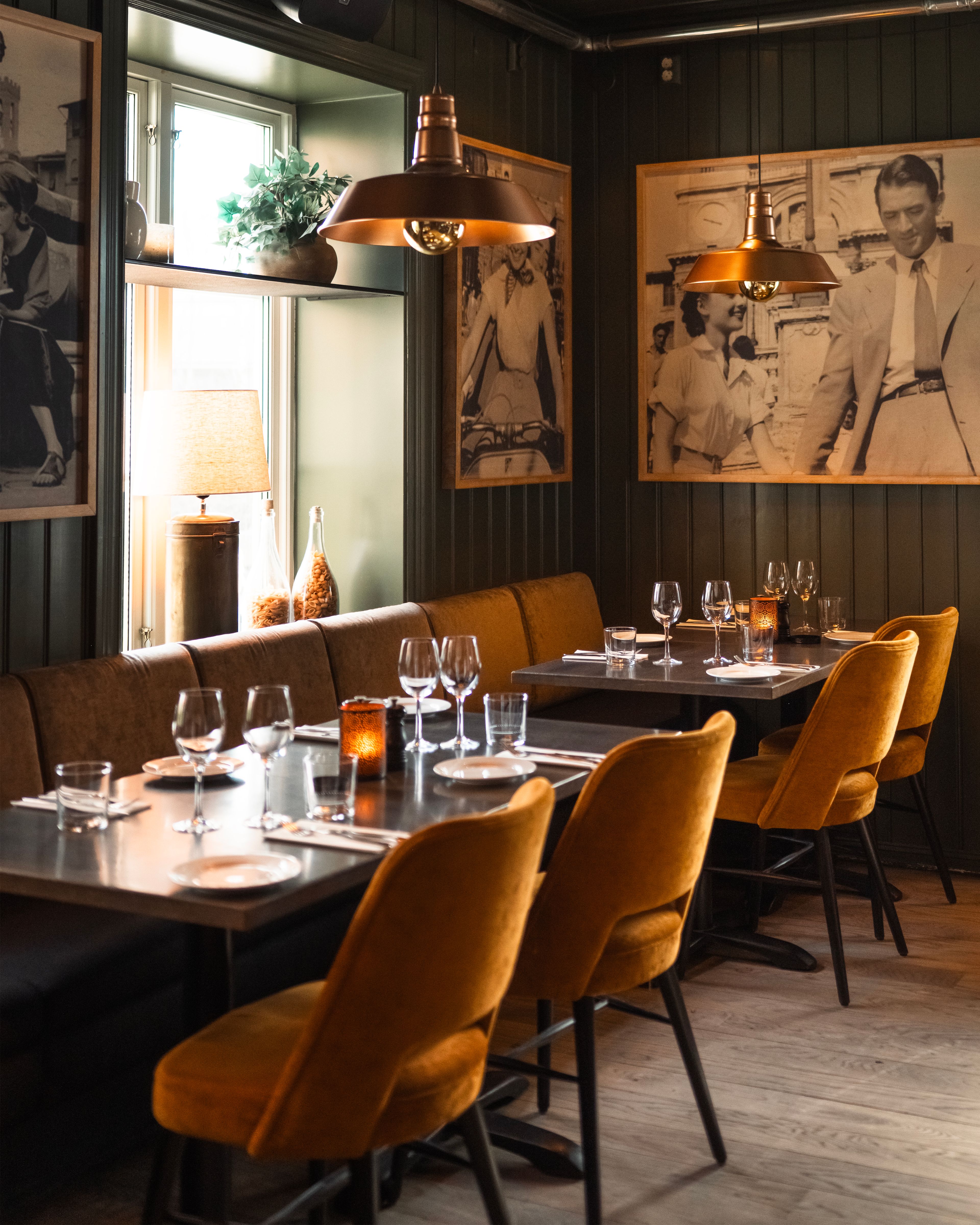 Bord i restauranten Casa Mia i Lillestrøm.