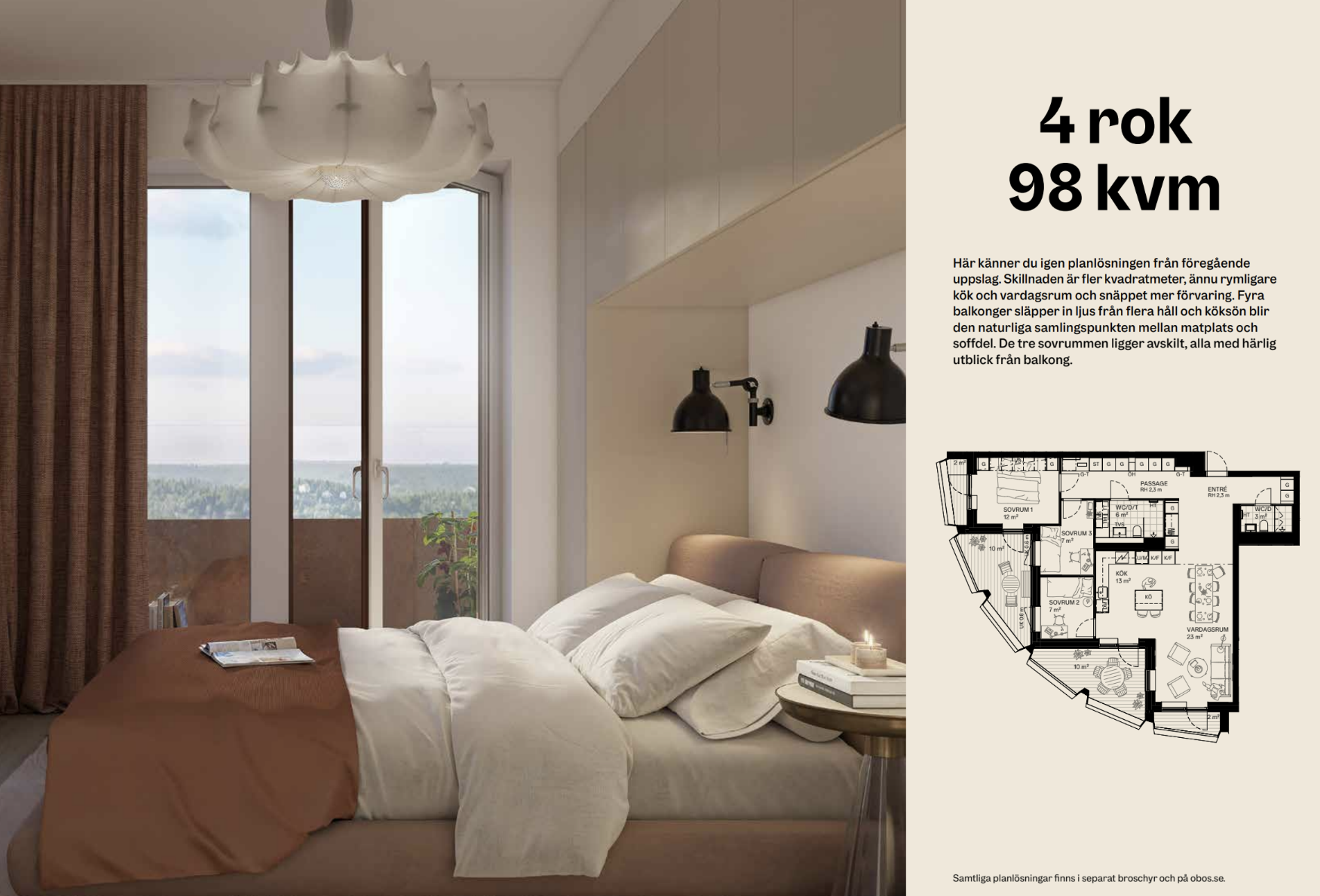 Stadsljus lägenhet 4rok (98kvm)