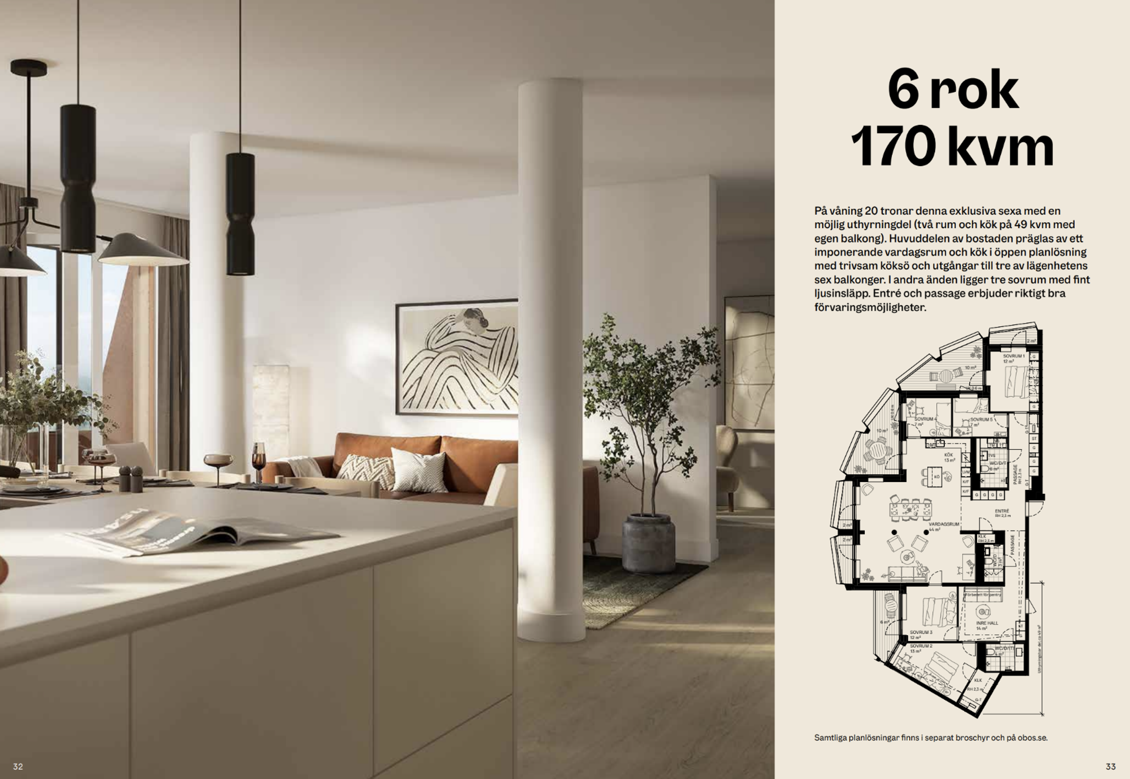 Stadsljus lägenhet 6rok (170kvm)