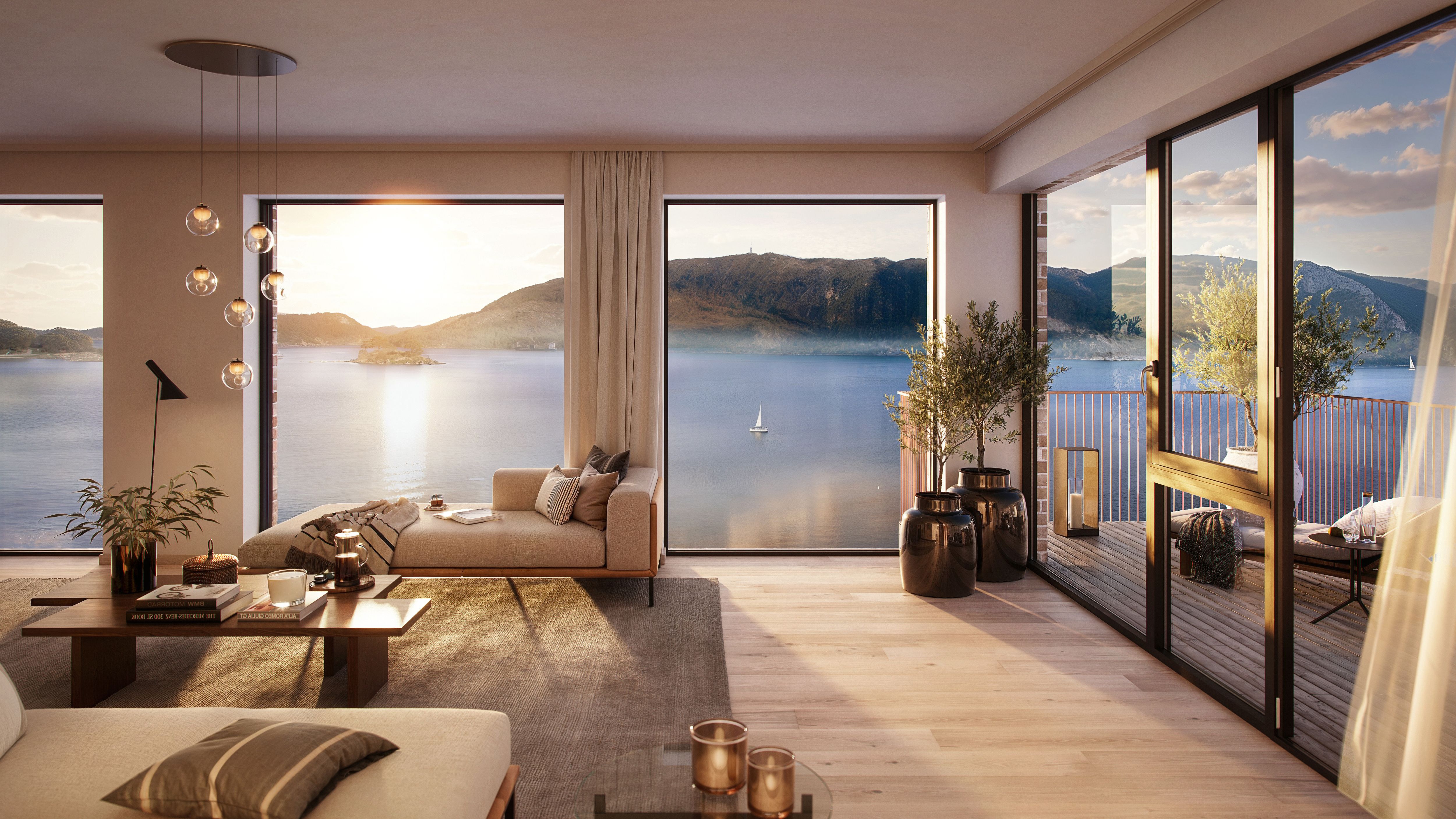 Fjordutsikt fra stua på Odden