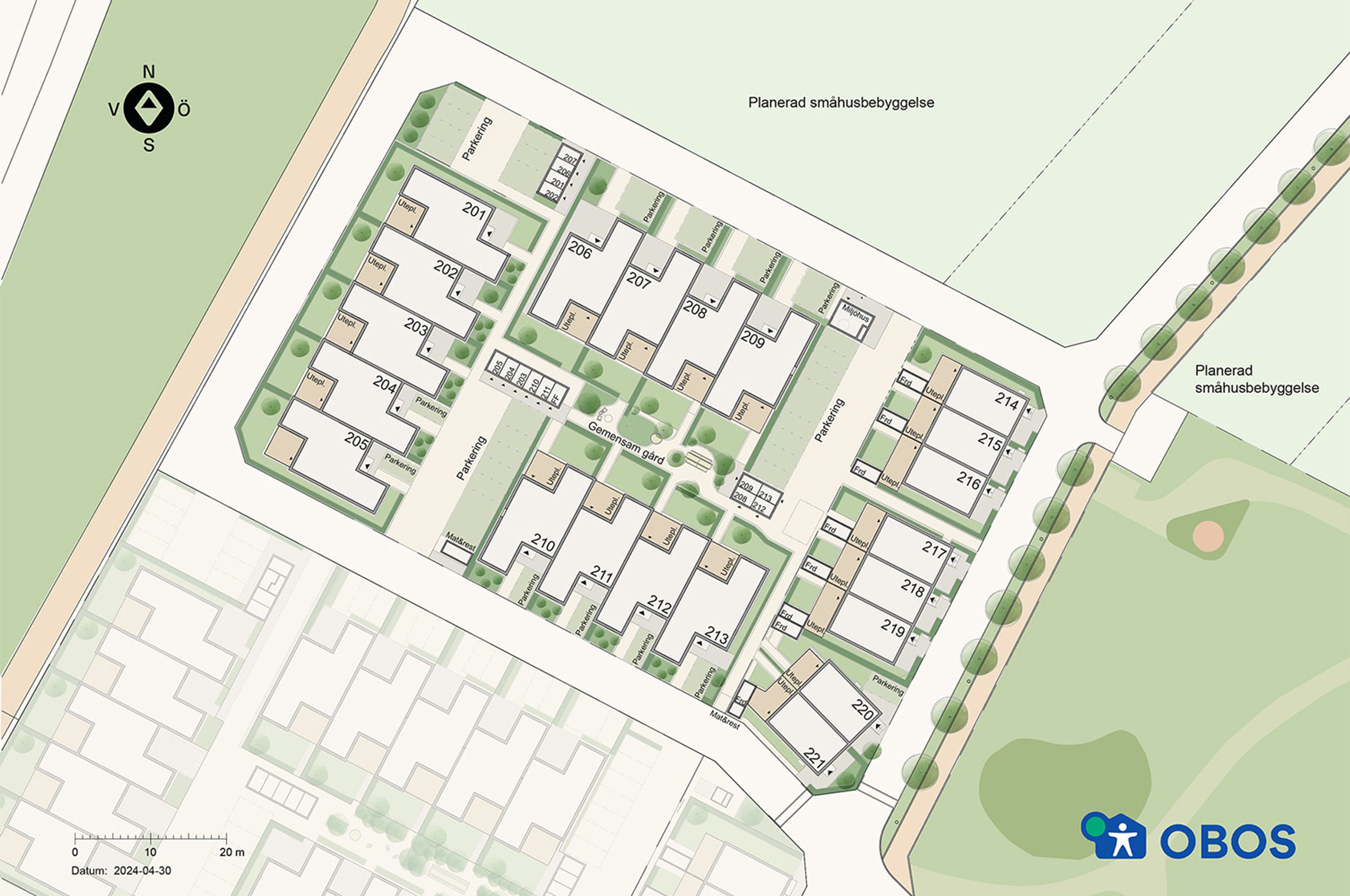 Illustrationsplan över kvarteret