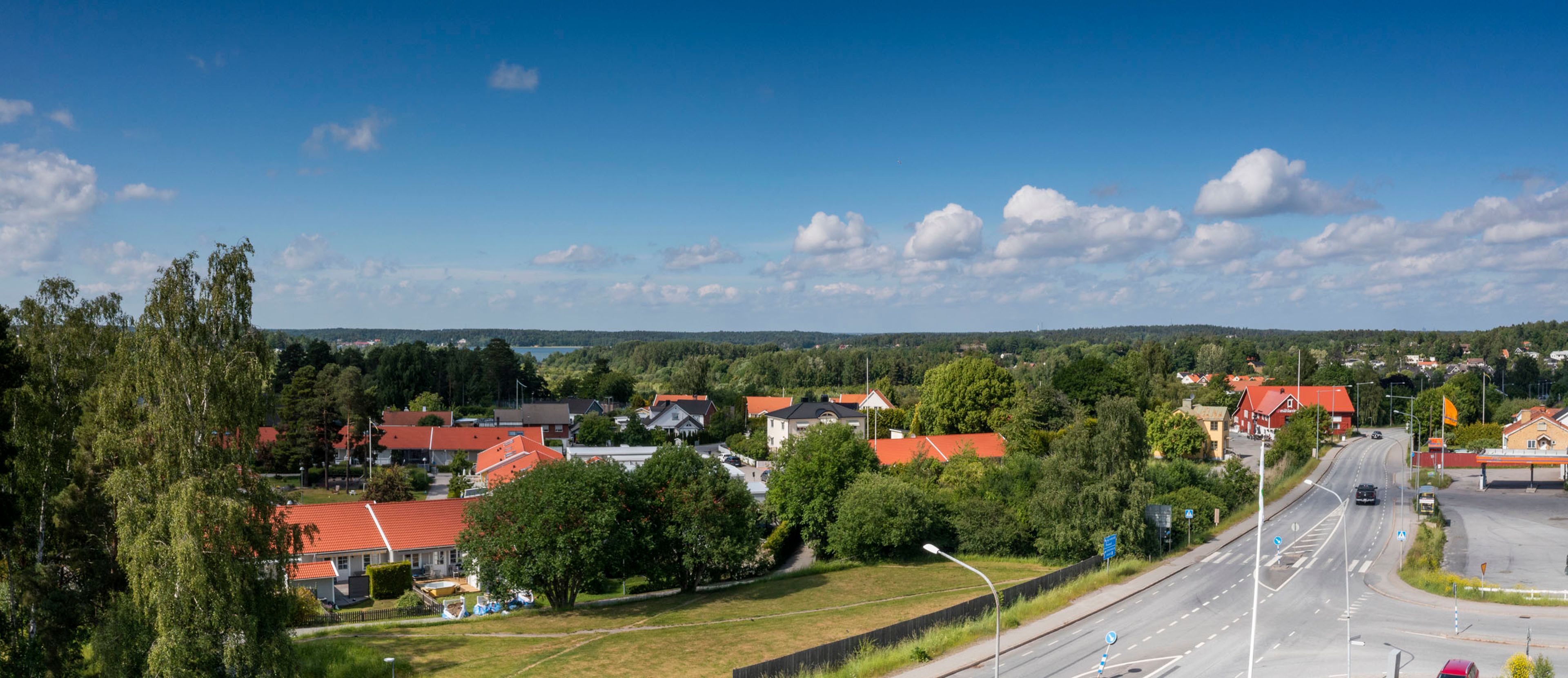Drönarbild utsikt högst upp i Brf Bolero