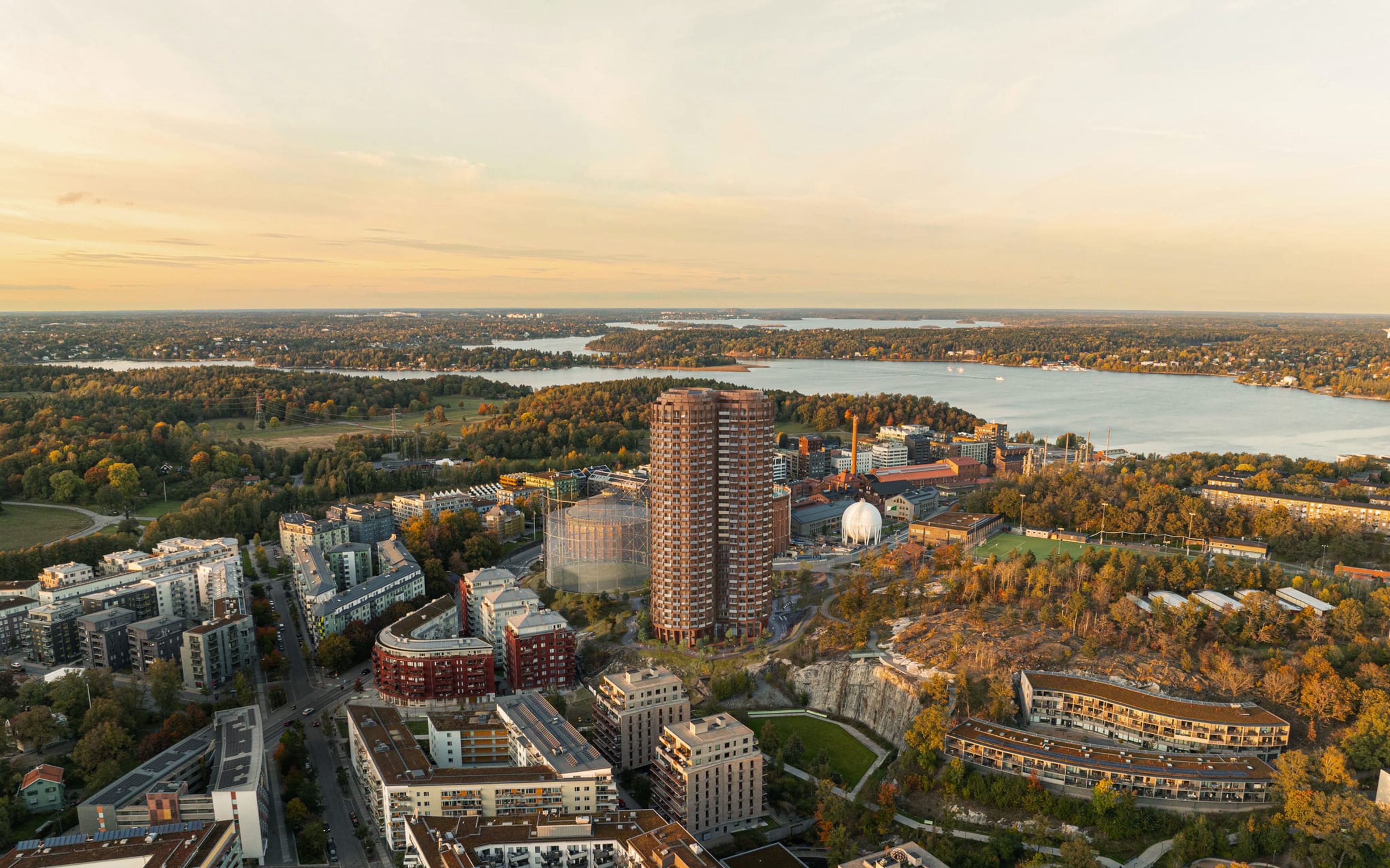 Stadsljus OBOS nya bostadshus i Norra Djurgårdsstaden