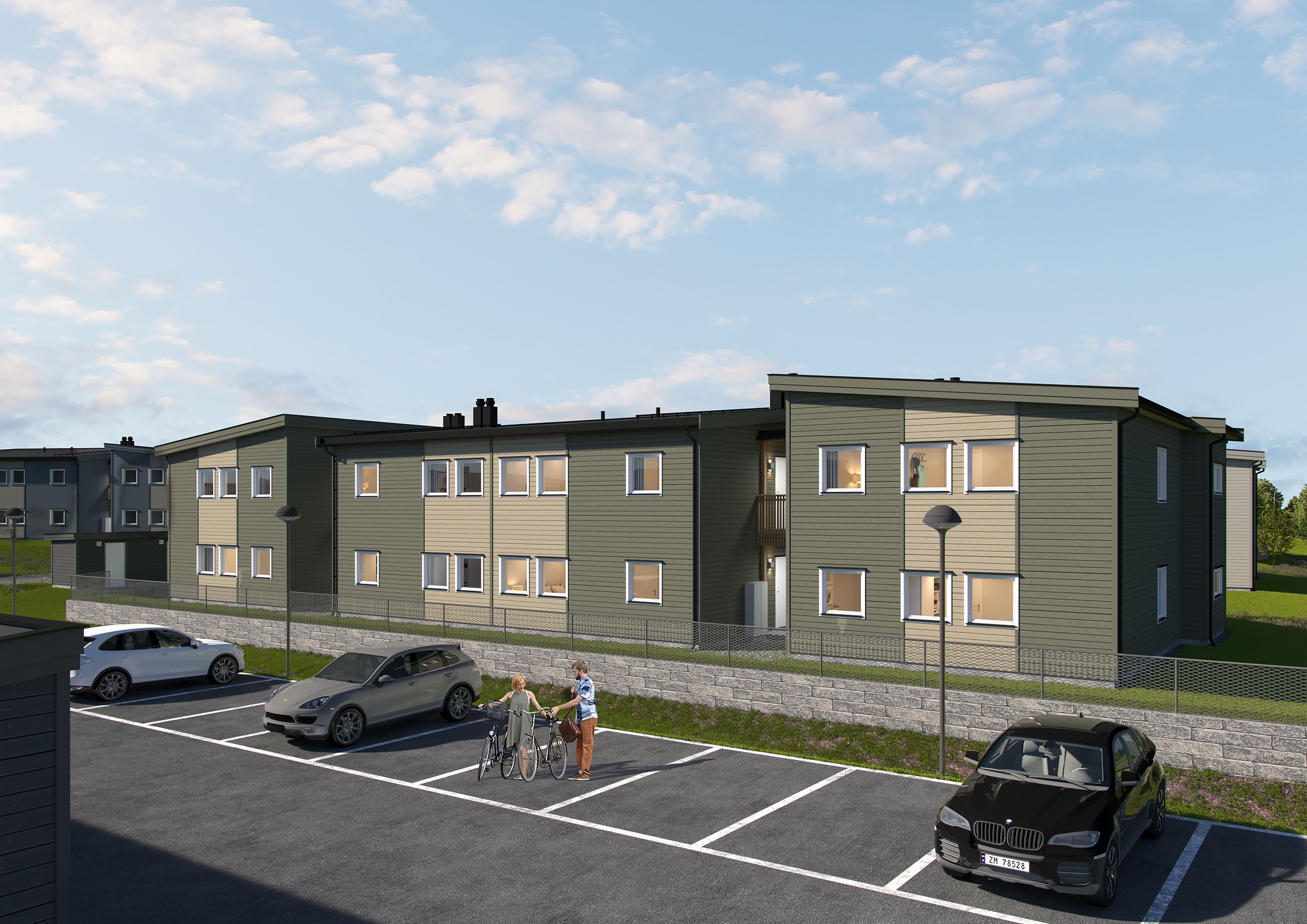 Illustrasjon av leiligheter i hus 1, på Pepperstadkollen B2
