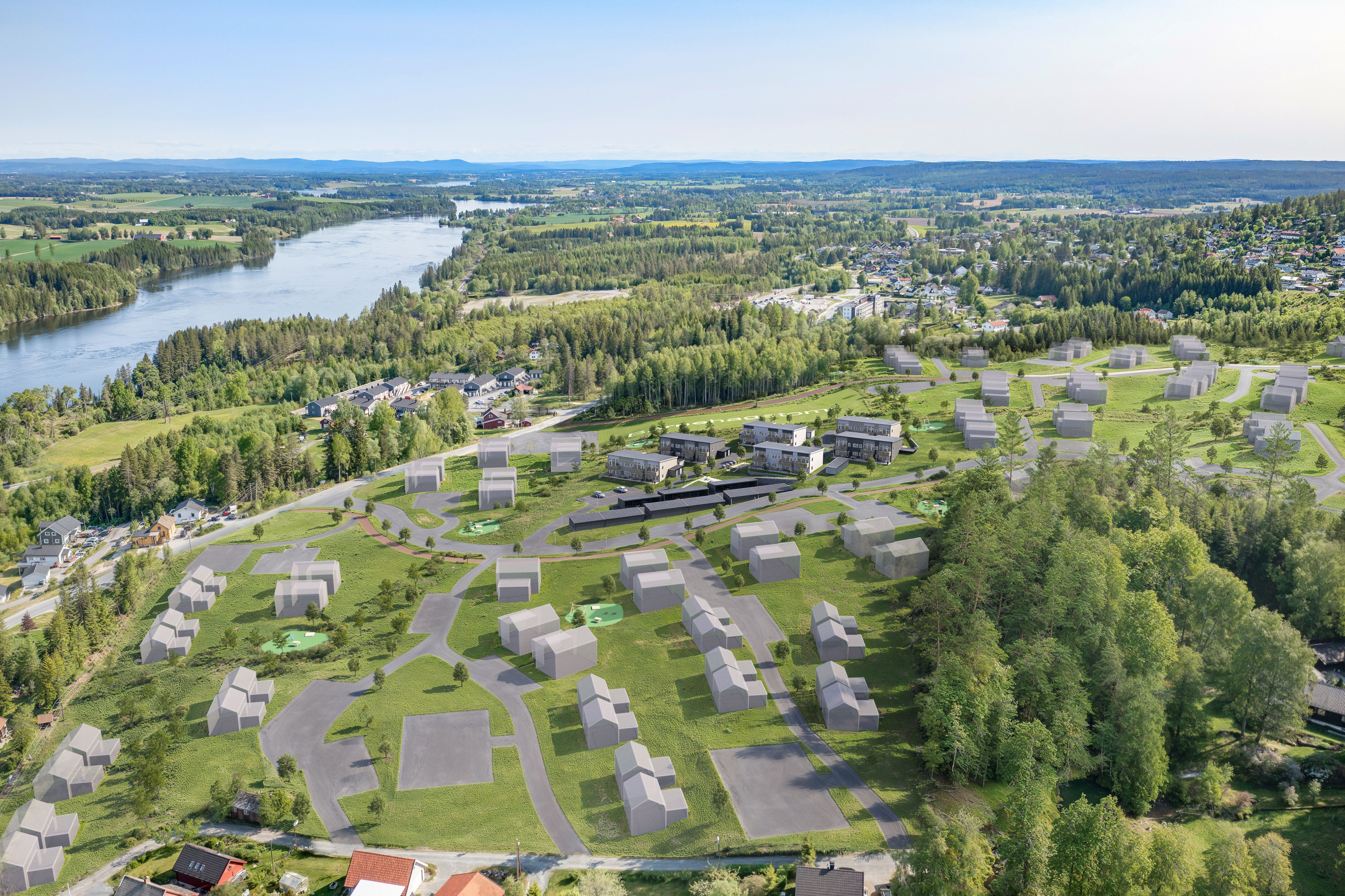Oversiktsillustrasjon av Olbergåsen
