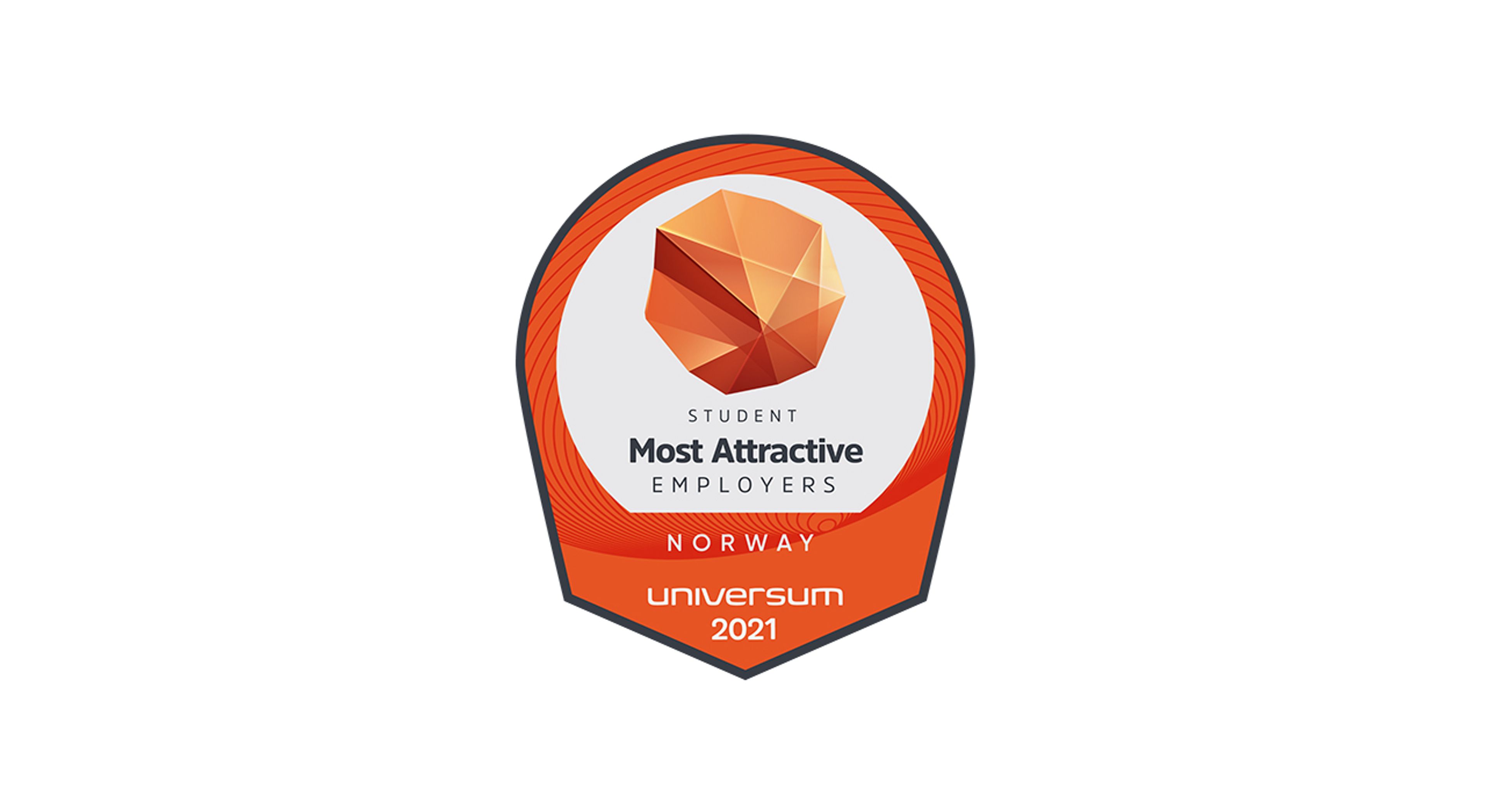 Bilde av utmerkelsen or mest attraktiv arbeidsgiver blant studenter